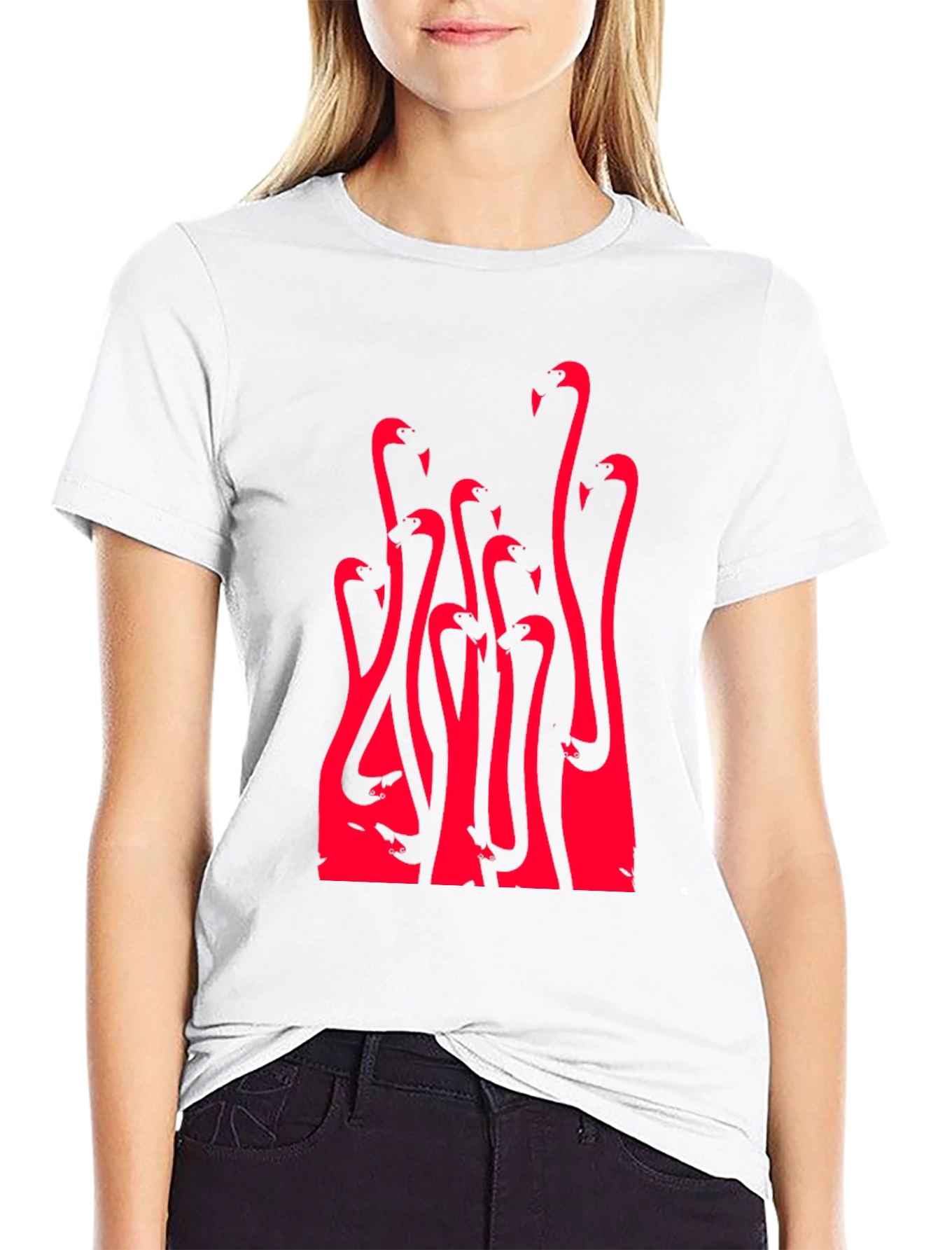 Flamingo Graphic Tee - Black Cotton T-Shirt