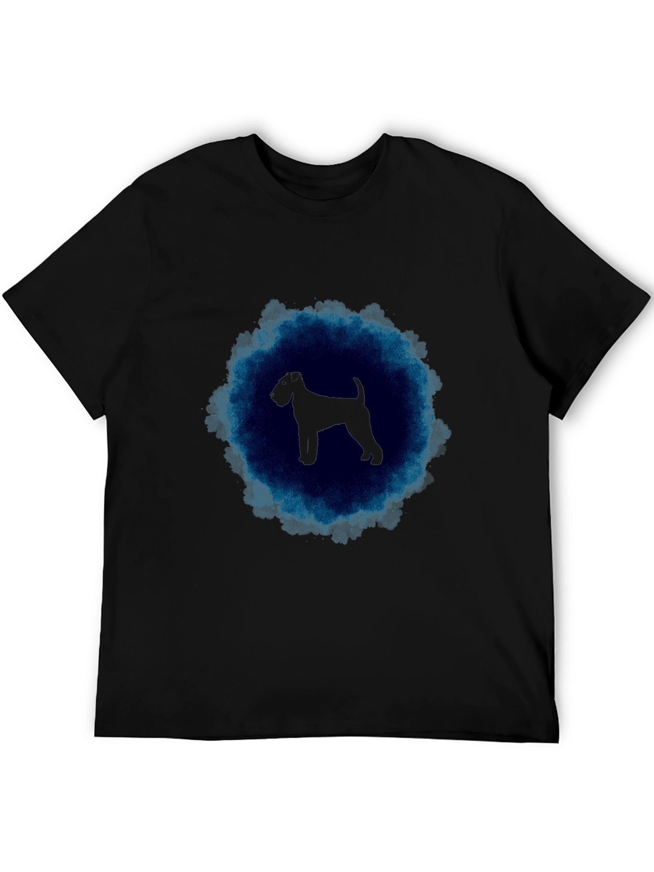 Dog Silhouette T-Shirt - Black Crew Neck Tee