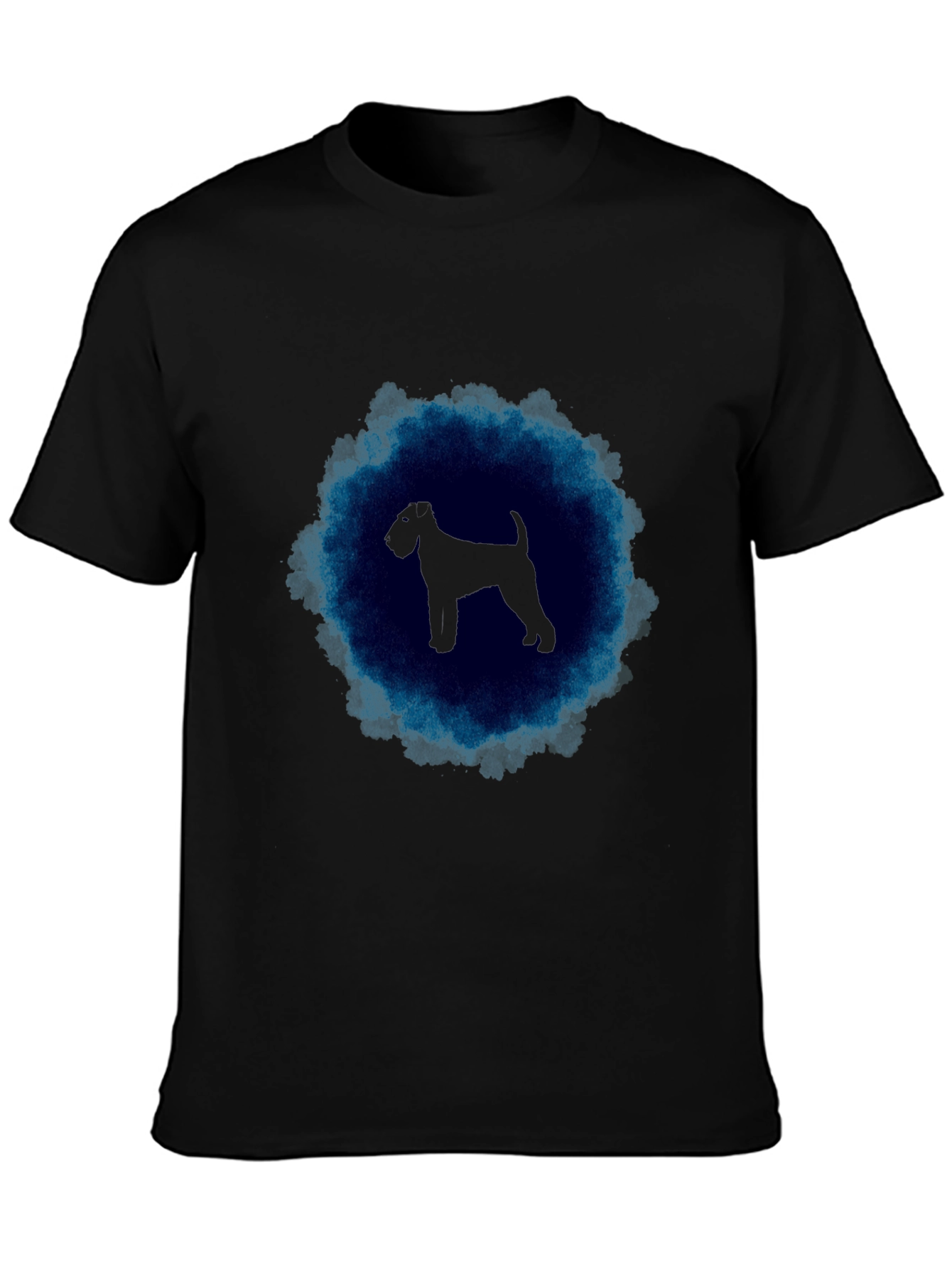 Dog Silhouette T-Shirt - Black Crew Neck Tee