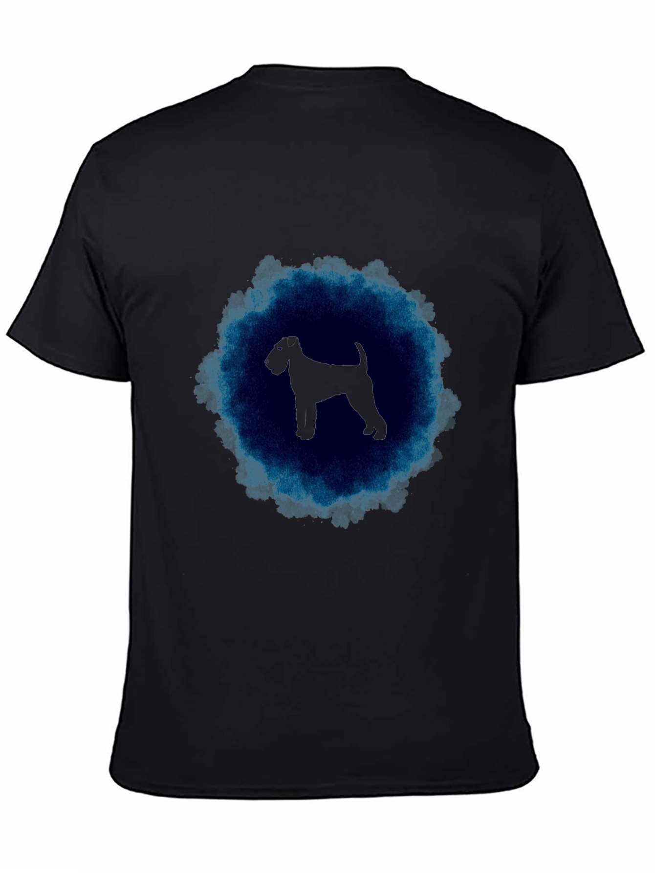 Dog Silhouette T-Shirt - Black Crew Neck Tee