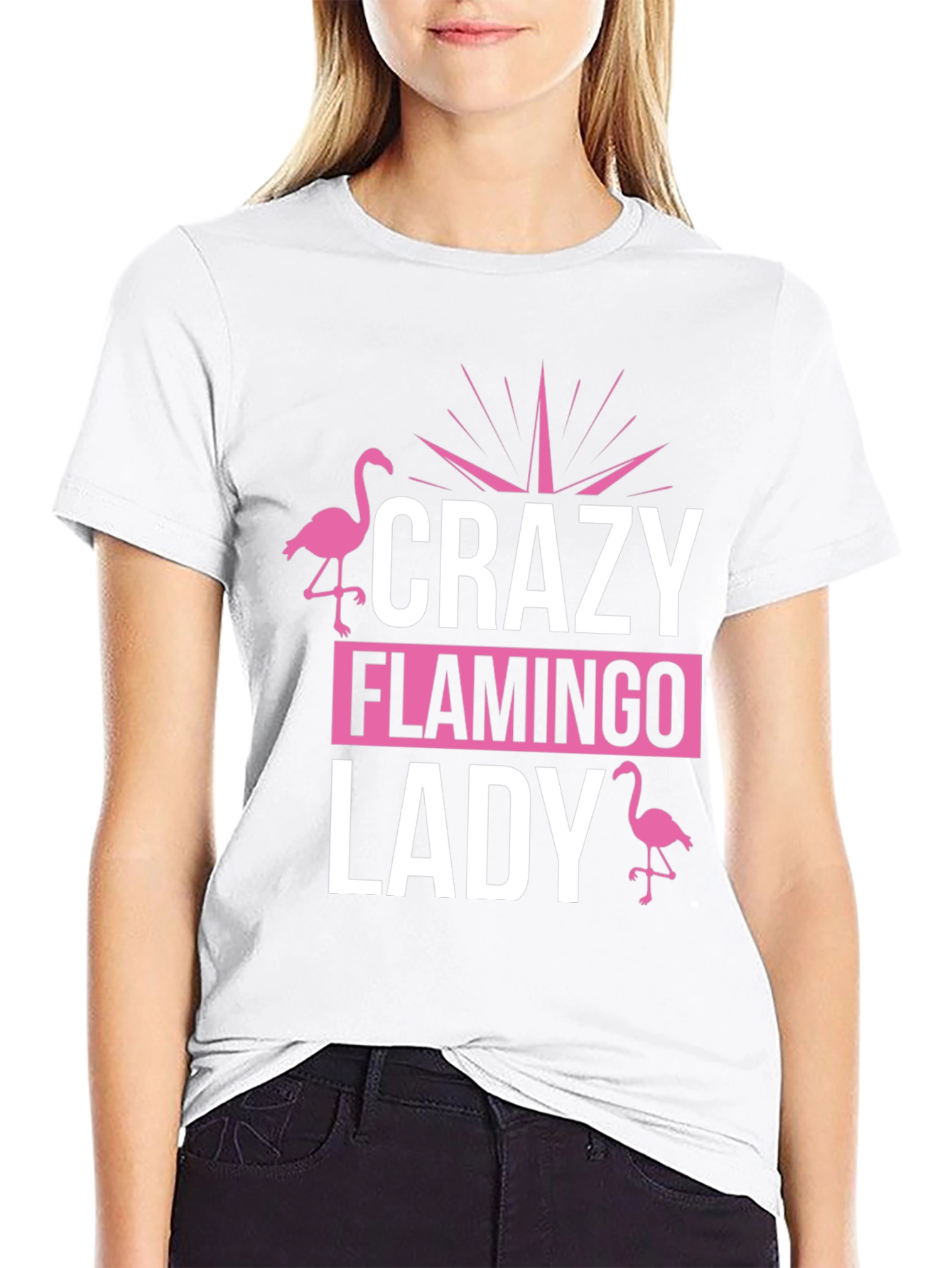 Crazy Flamingo Lady T-Shirt