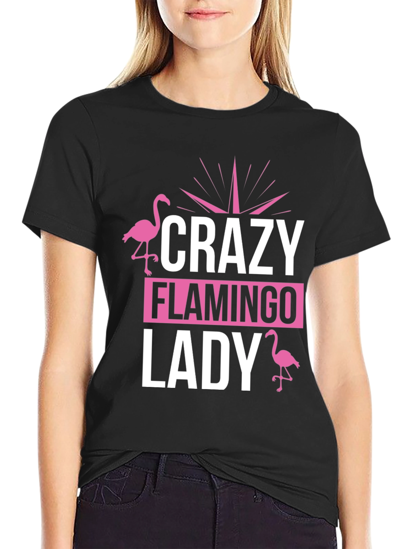 Crazy Flamingo Lady T-Shirt