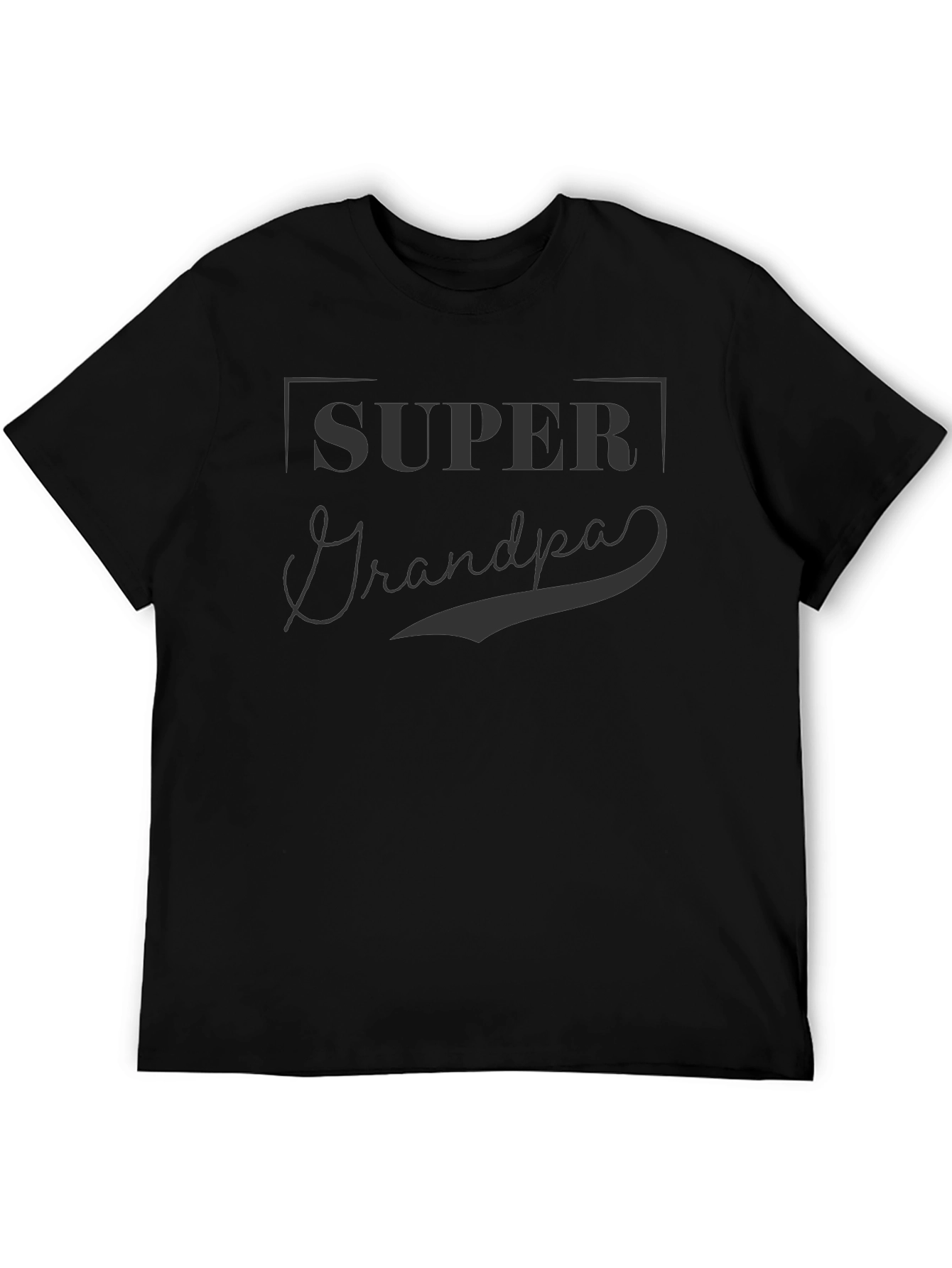 Super Grandpa T-Shirt - Black Crew Neck