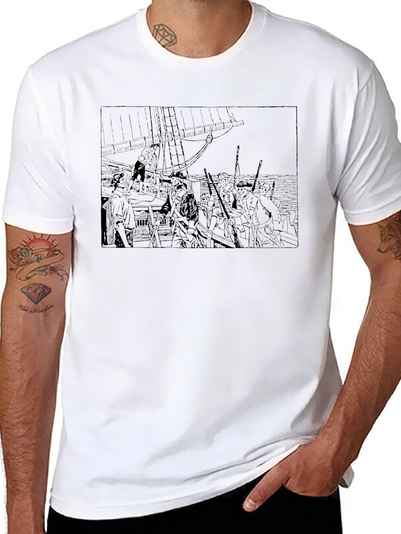 Pirate Ship Graphic Tee - Classic Black T-Shirt