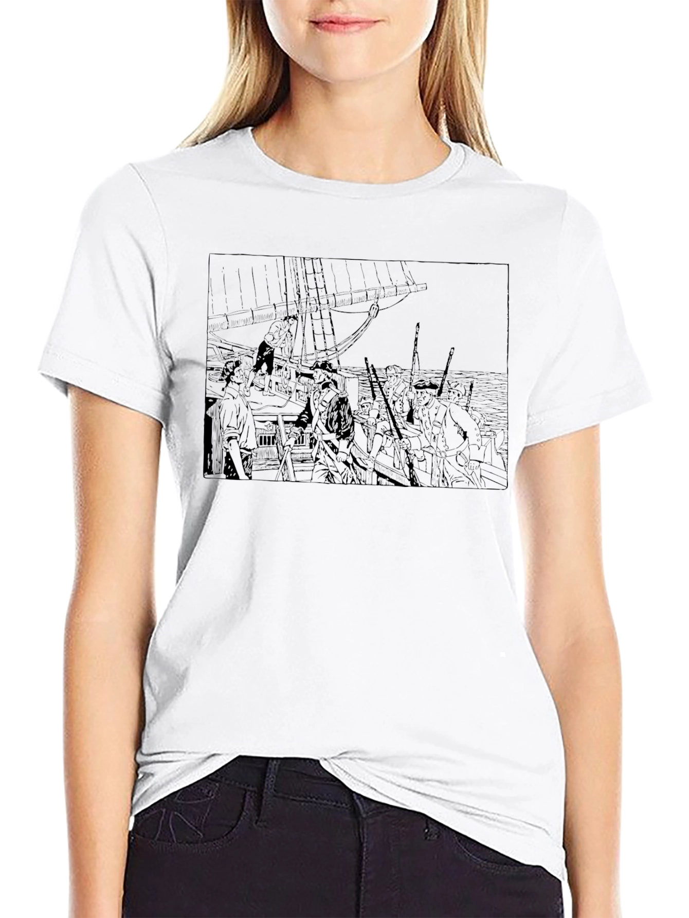 Pirate Ship Graphic Tee - Classic Black T-Shirt