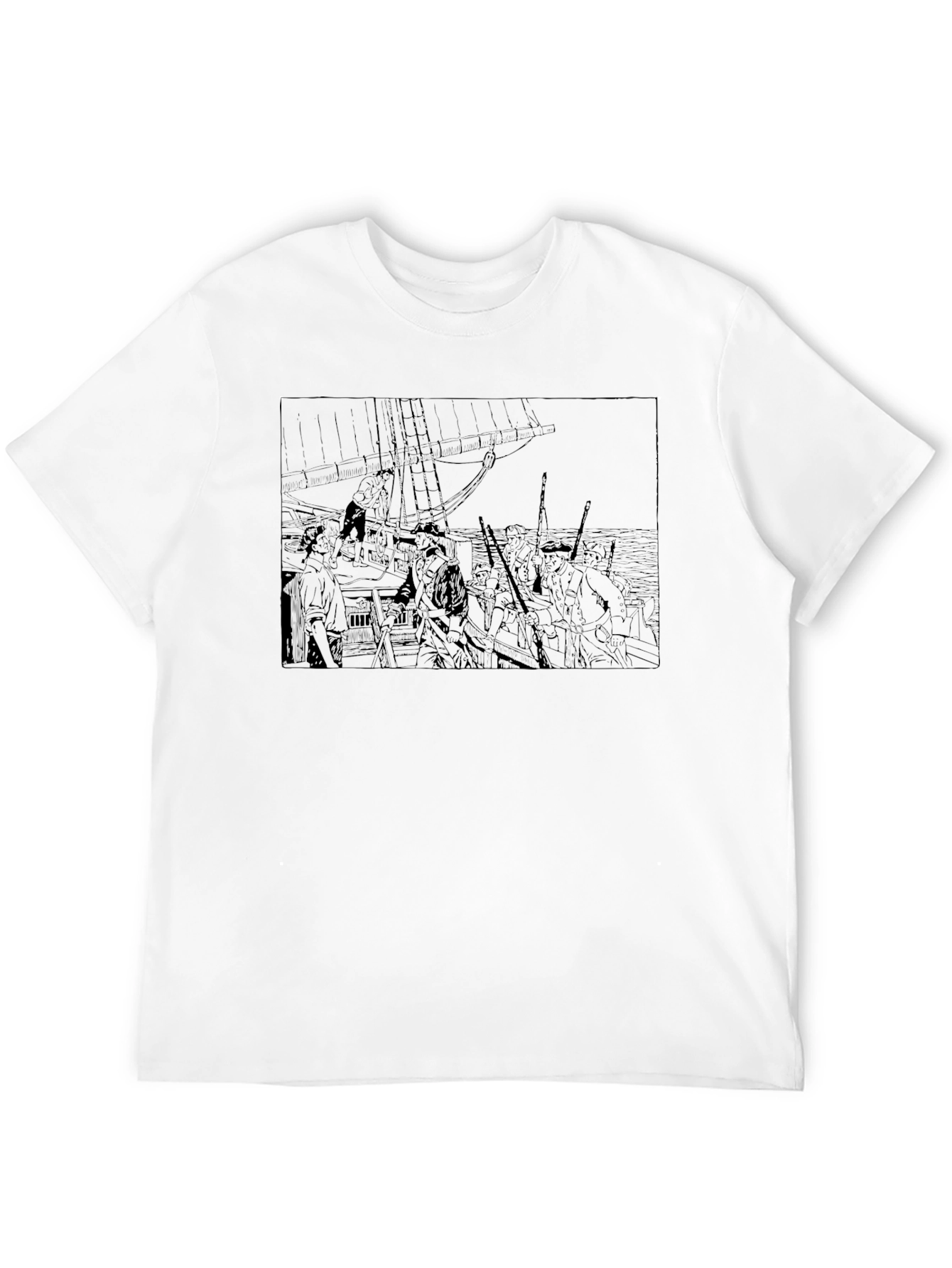 Pirate Ship Graphic Tee - Classic Black T-Shirt