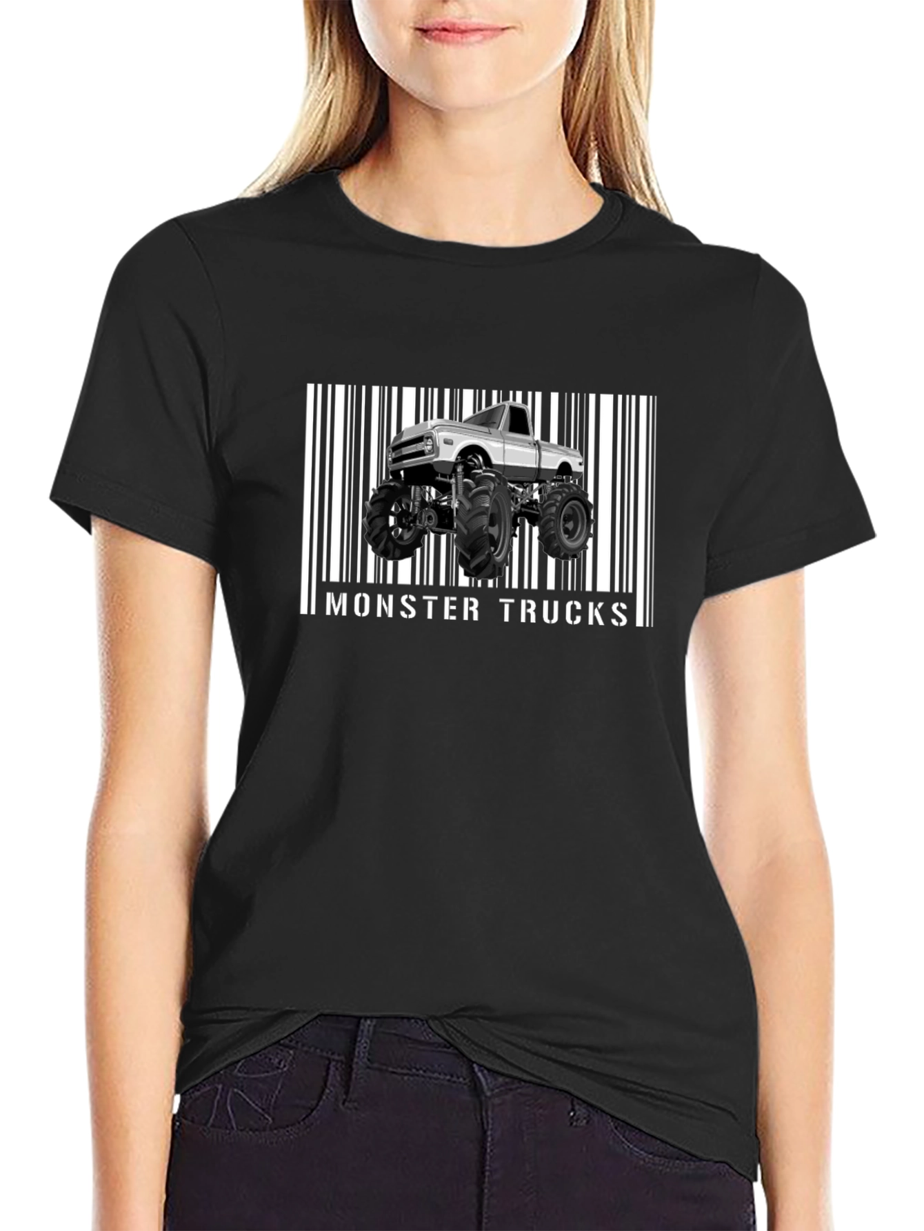 Monster Truck Barcode Graphic T-Shirt