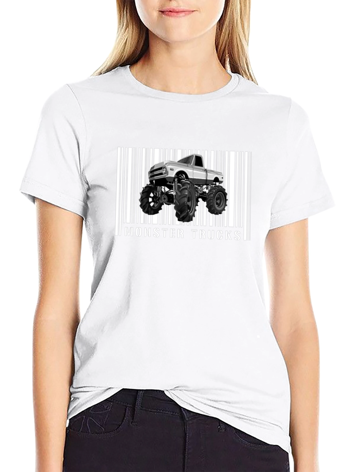 Monster Truck Barcode Graphic T-Shirt