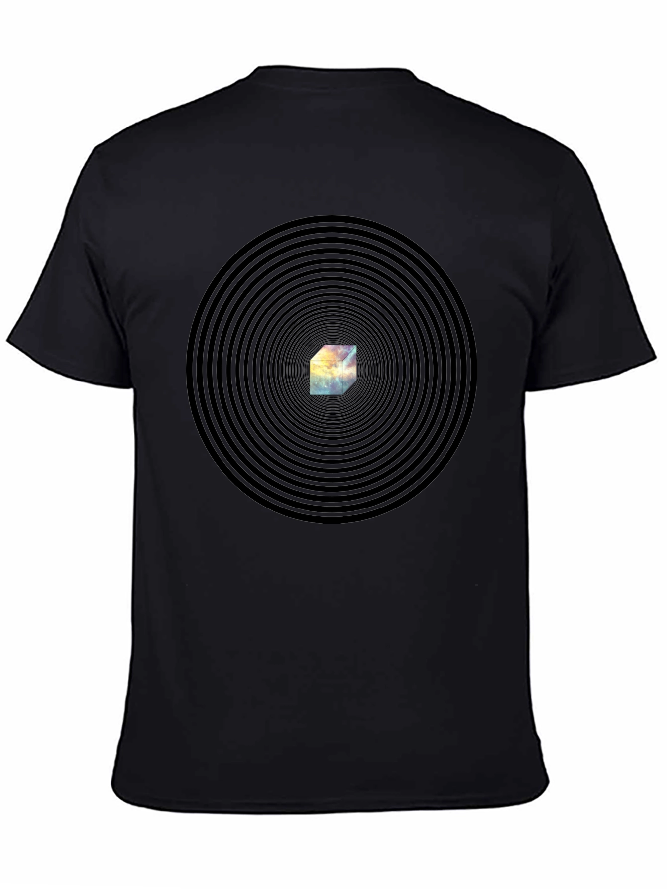 Hypnotic Cube Black T-Shirt - Modern Graphic Tee