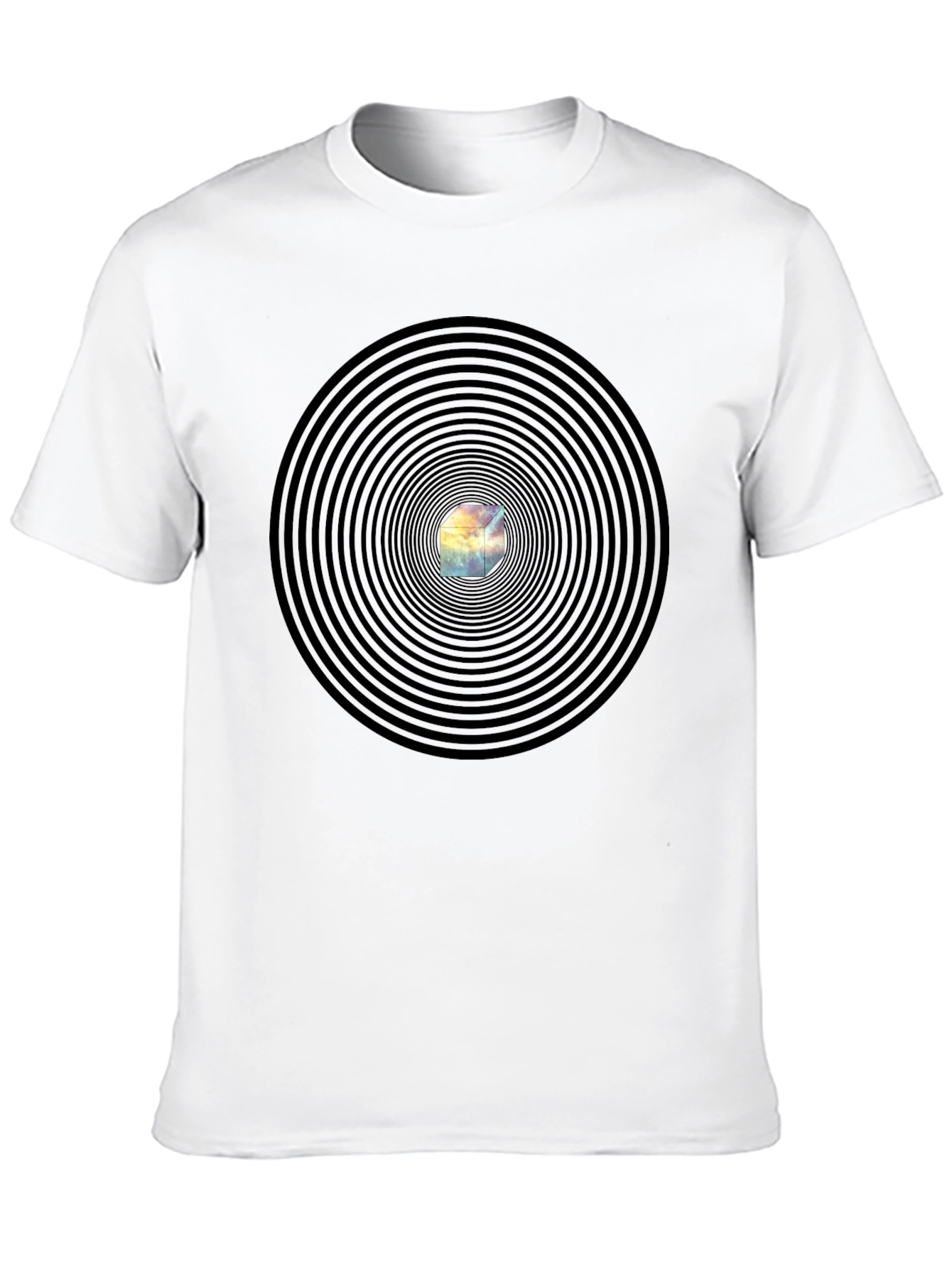 Hypnotic Cube Black T-Shirt - Modern Graphic Tee