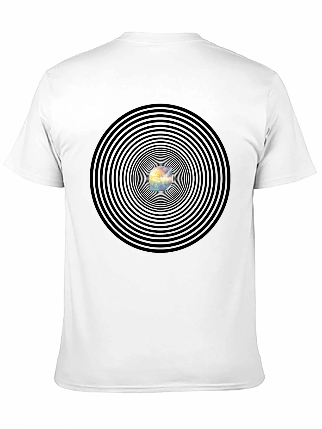 Hypnotic Cube Black T-Shirt - Modern Graphic Tee