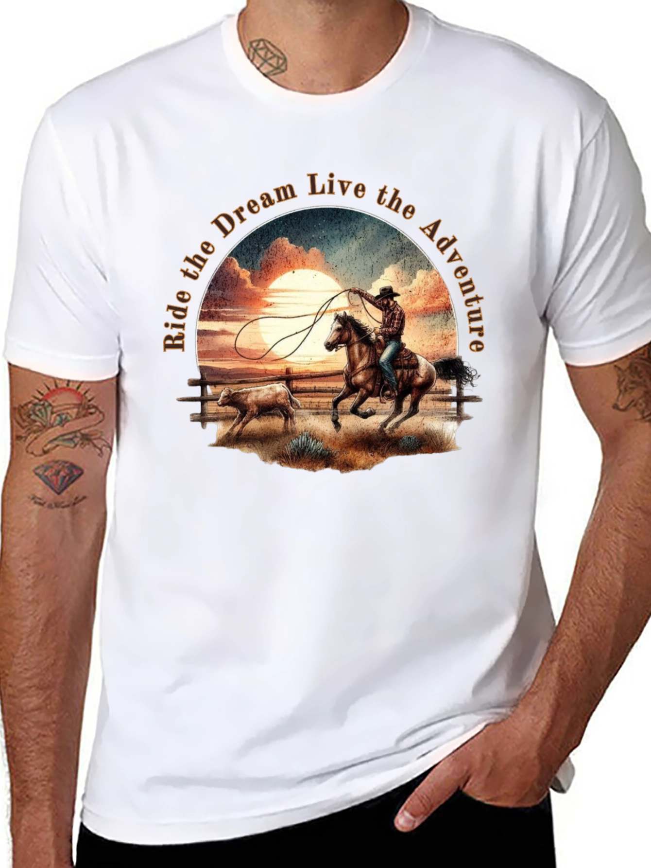 Cowboy Sunset Ride Graphic Tee