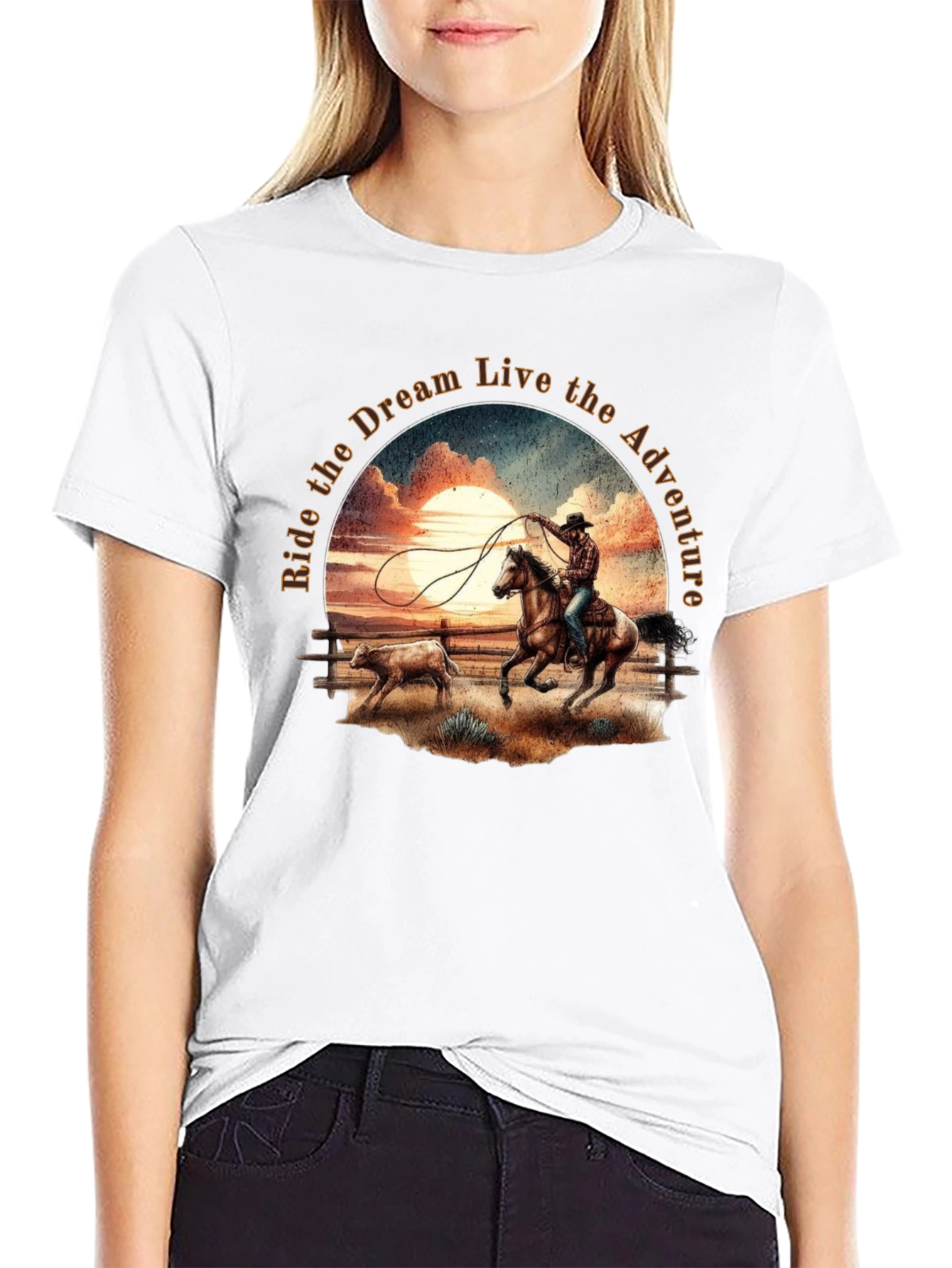 Cowboy Sunset Ride Graphic Tee