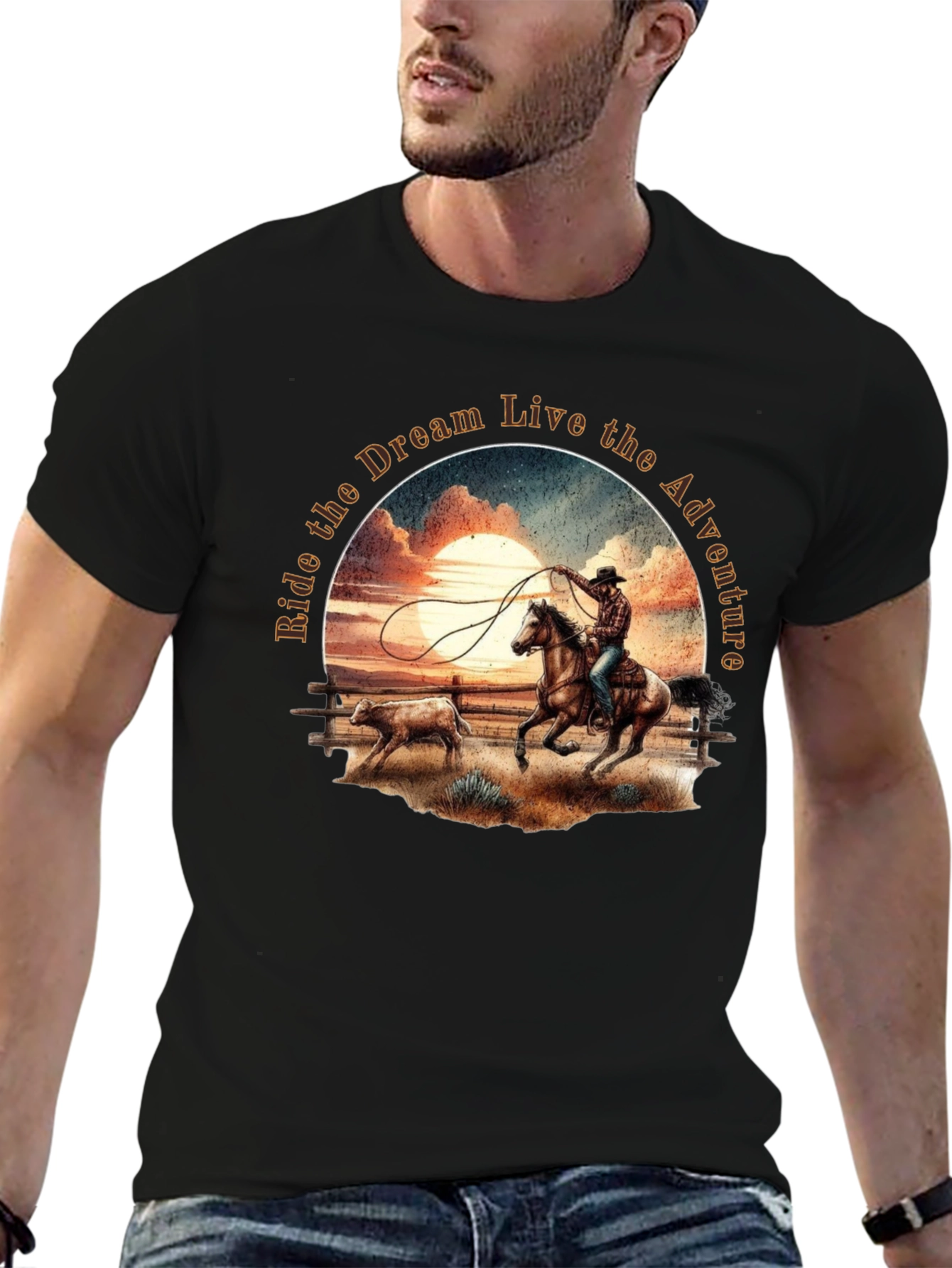 Cowboy Sunset Ride Graphic Tee