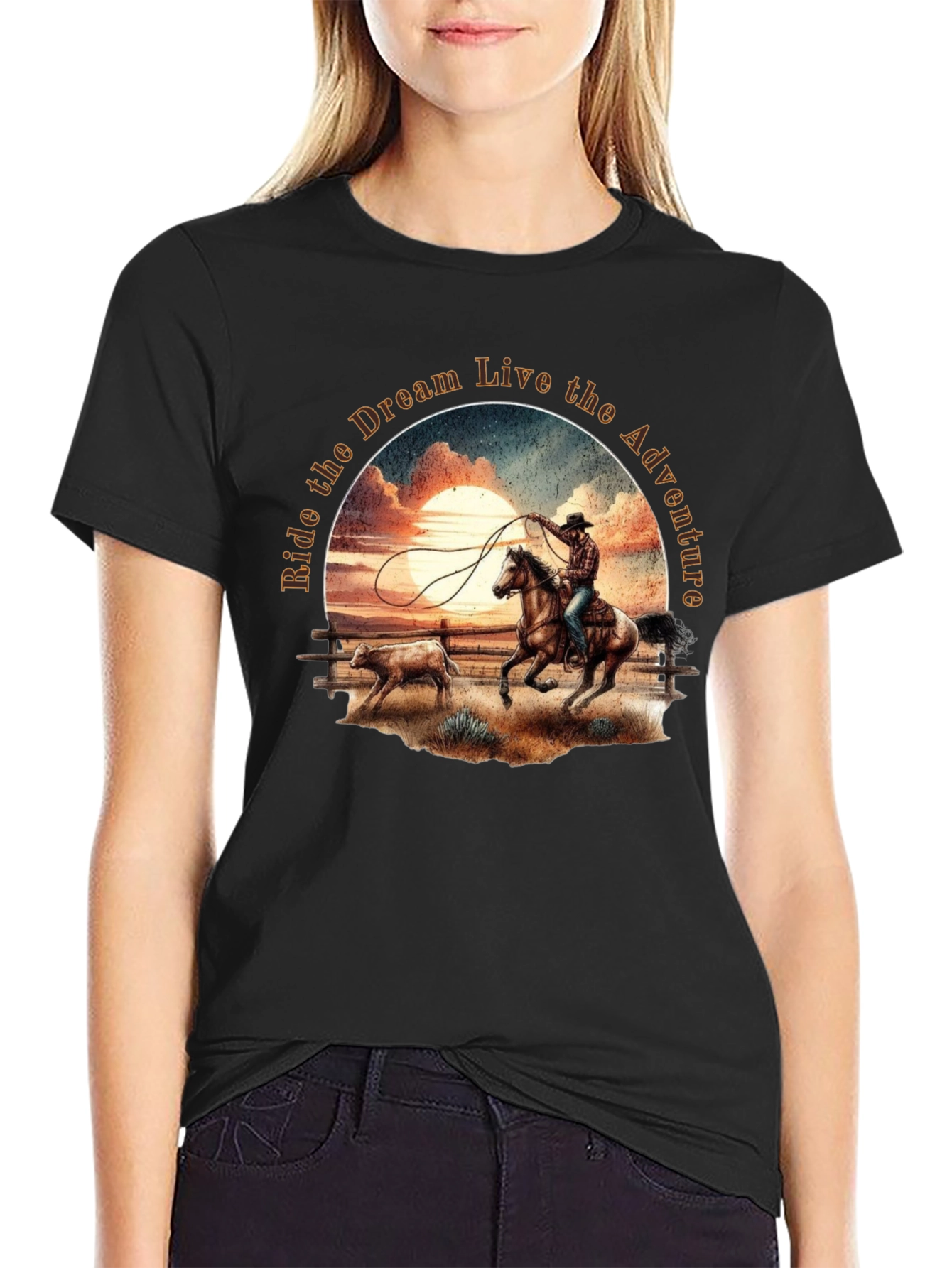 Cowboy Sunset Ride Graphic Tee