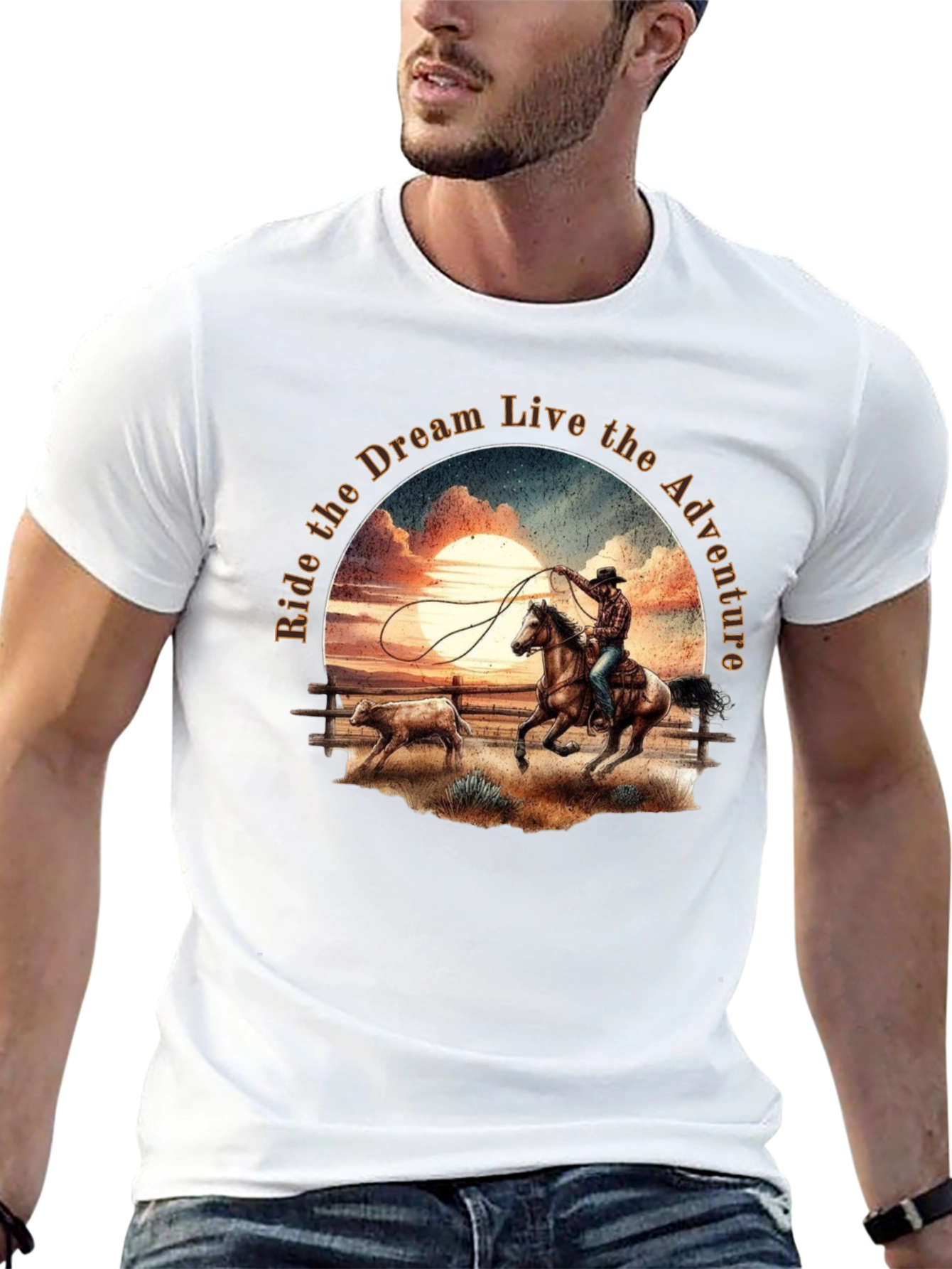 Cowboy Sunset Ride Graphic Tee