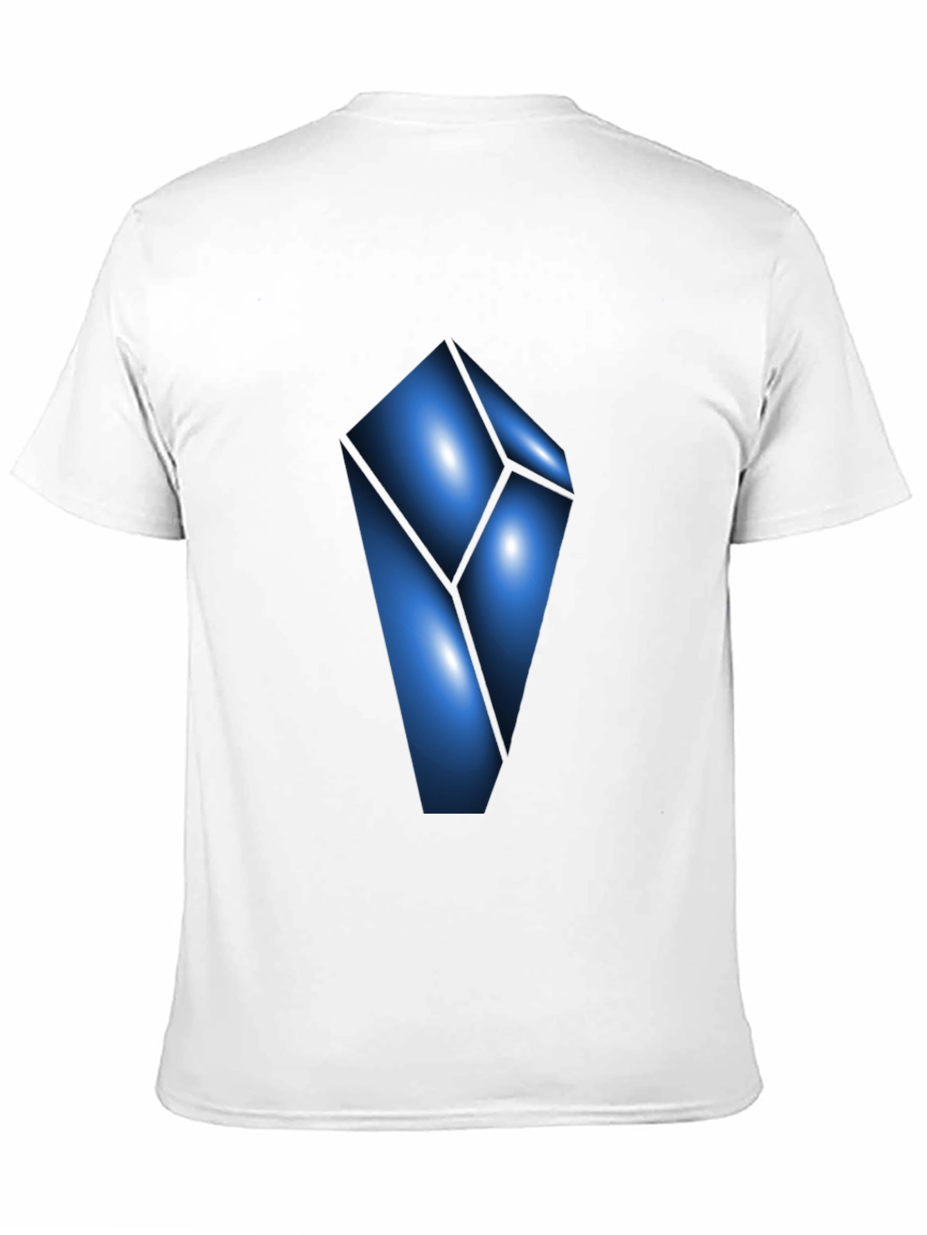 Abstract Blue Crystal Graphic T-Shirt - Modern Design