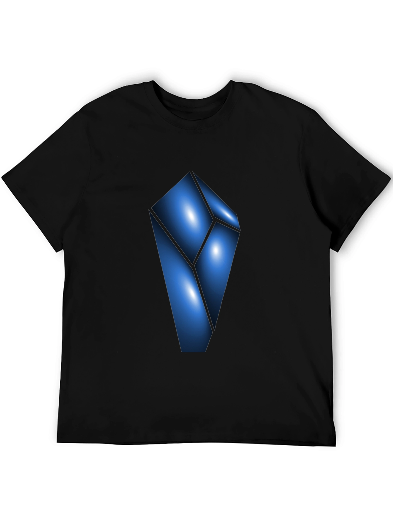Abstract Blue Crystal Graphic T-Shirt - Modern Design