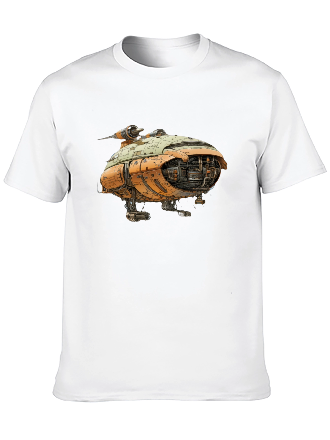 Sci-Fi Spaceship T-Shirt - Black Graphic Tee