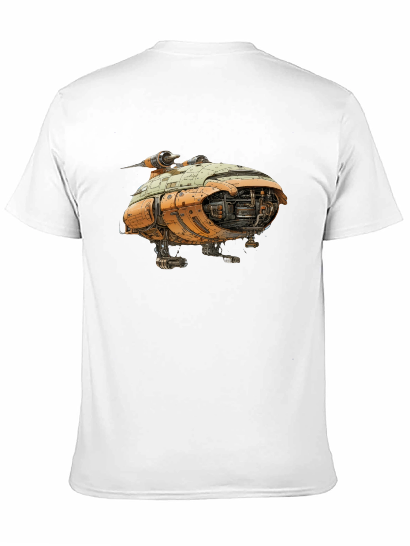 Sci-Fi Spaceship T-Shirt - Black Graphic Tee