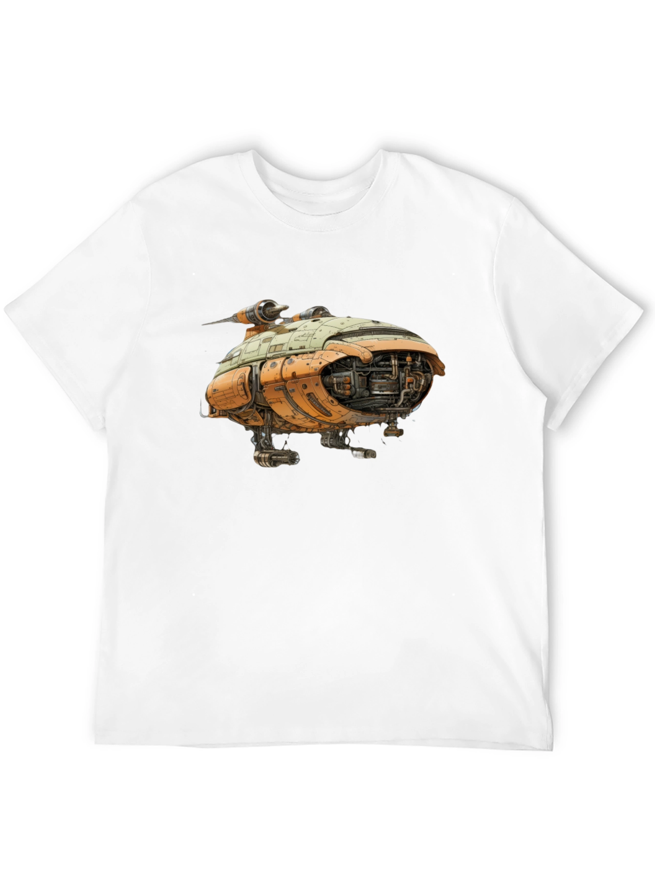 Sci-Fi Spaceship T-Shirt - Black Graphic Tee