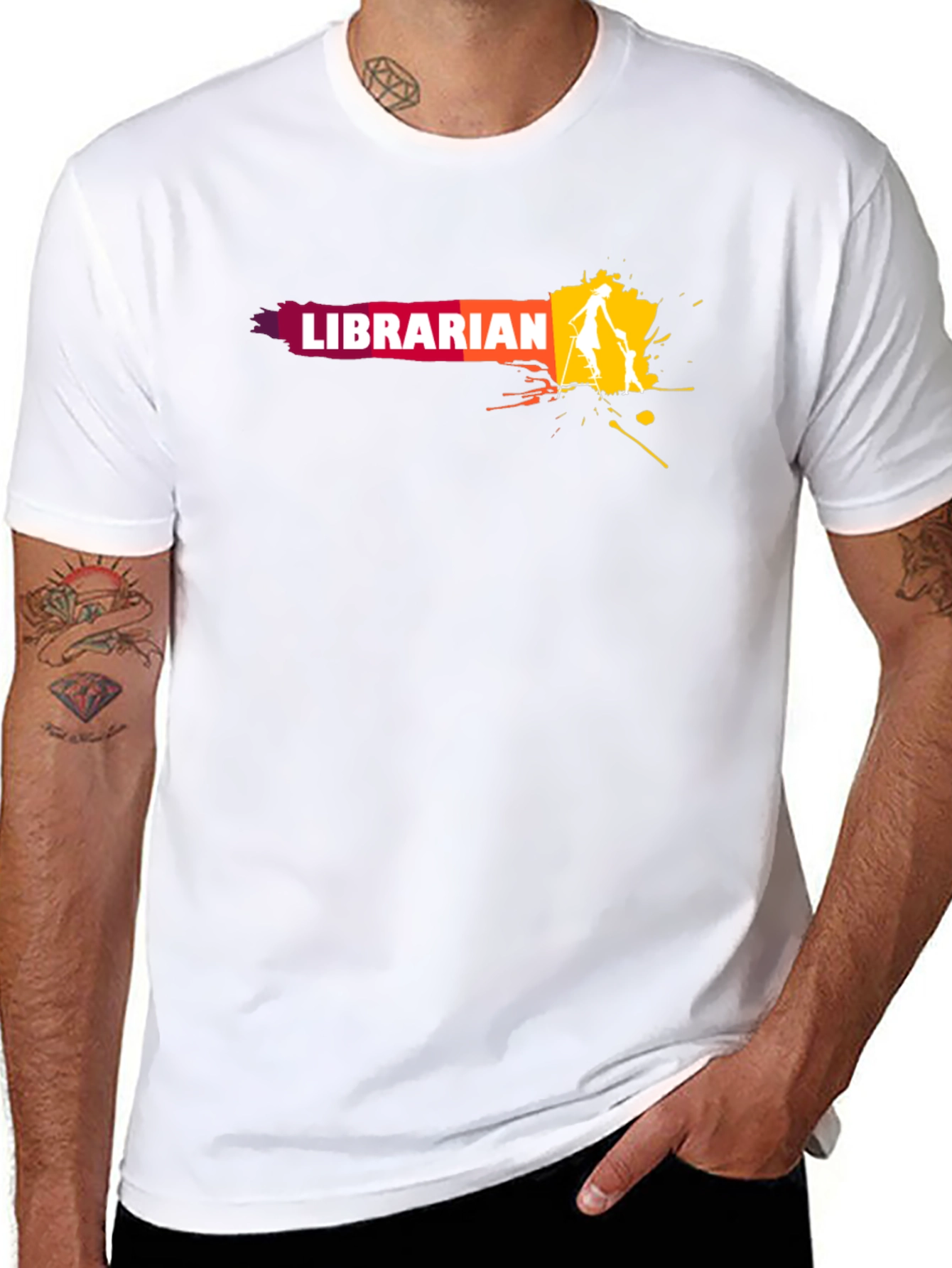 Librarian Graphic T-Shirt - Black Cotton Tee