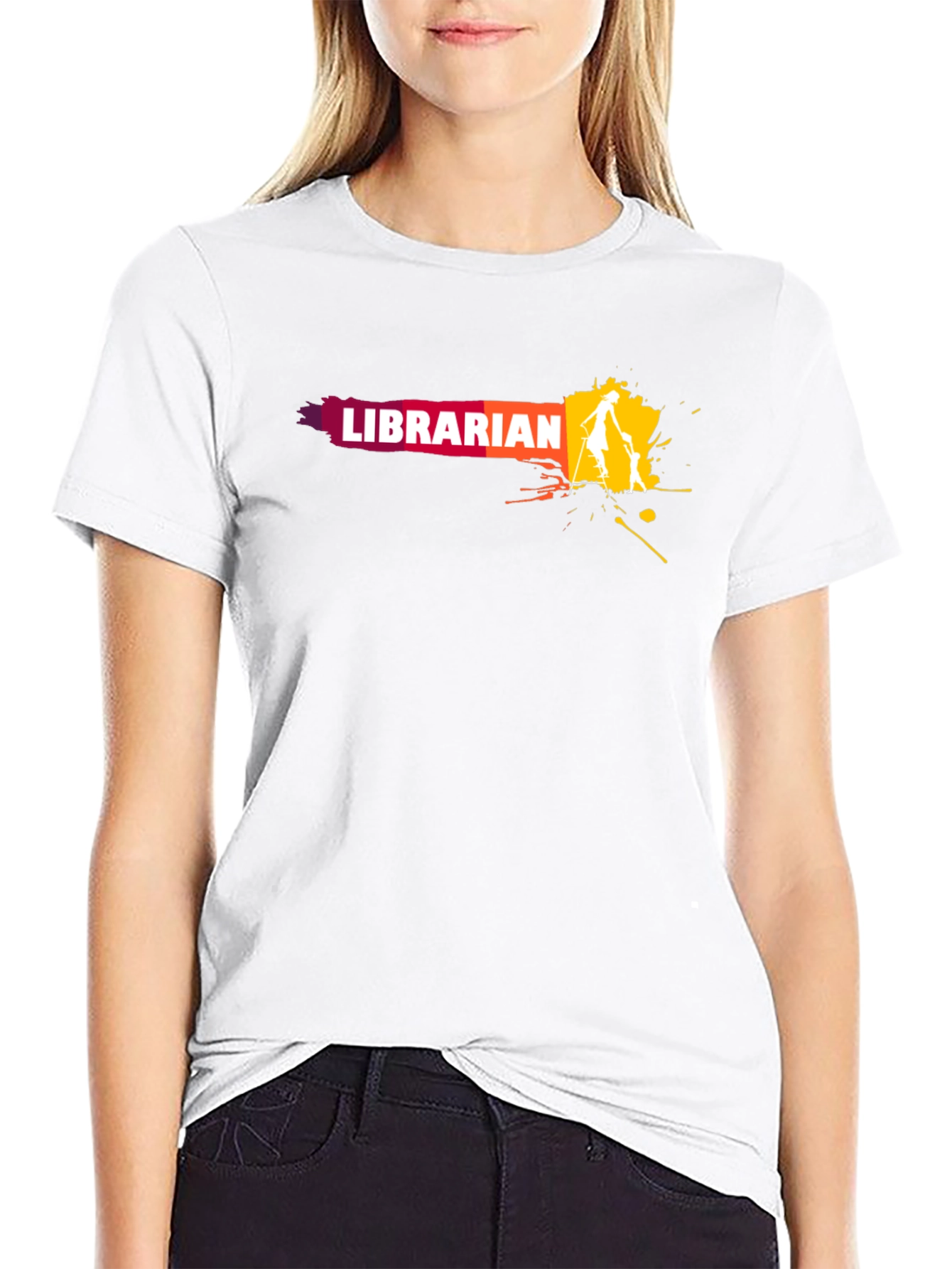 Librarian Graphic T-Shirt - Black Cotton Tee