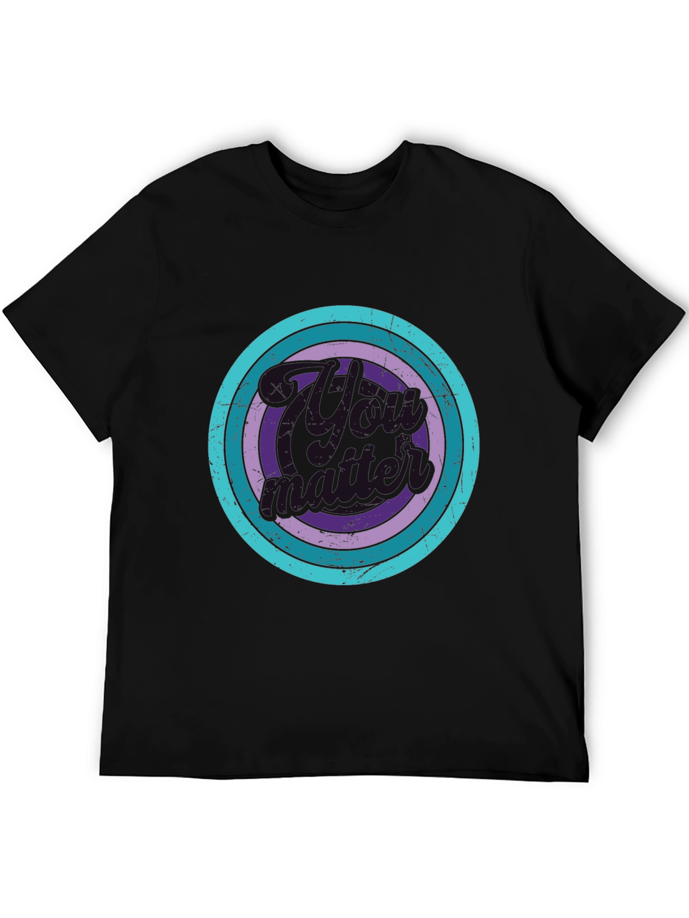 Retro Circle Graphic Black T-Shirt