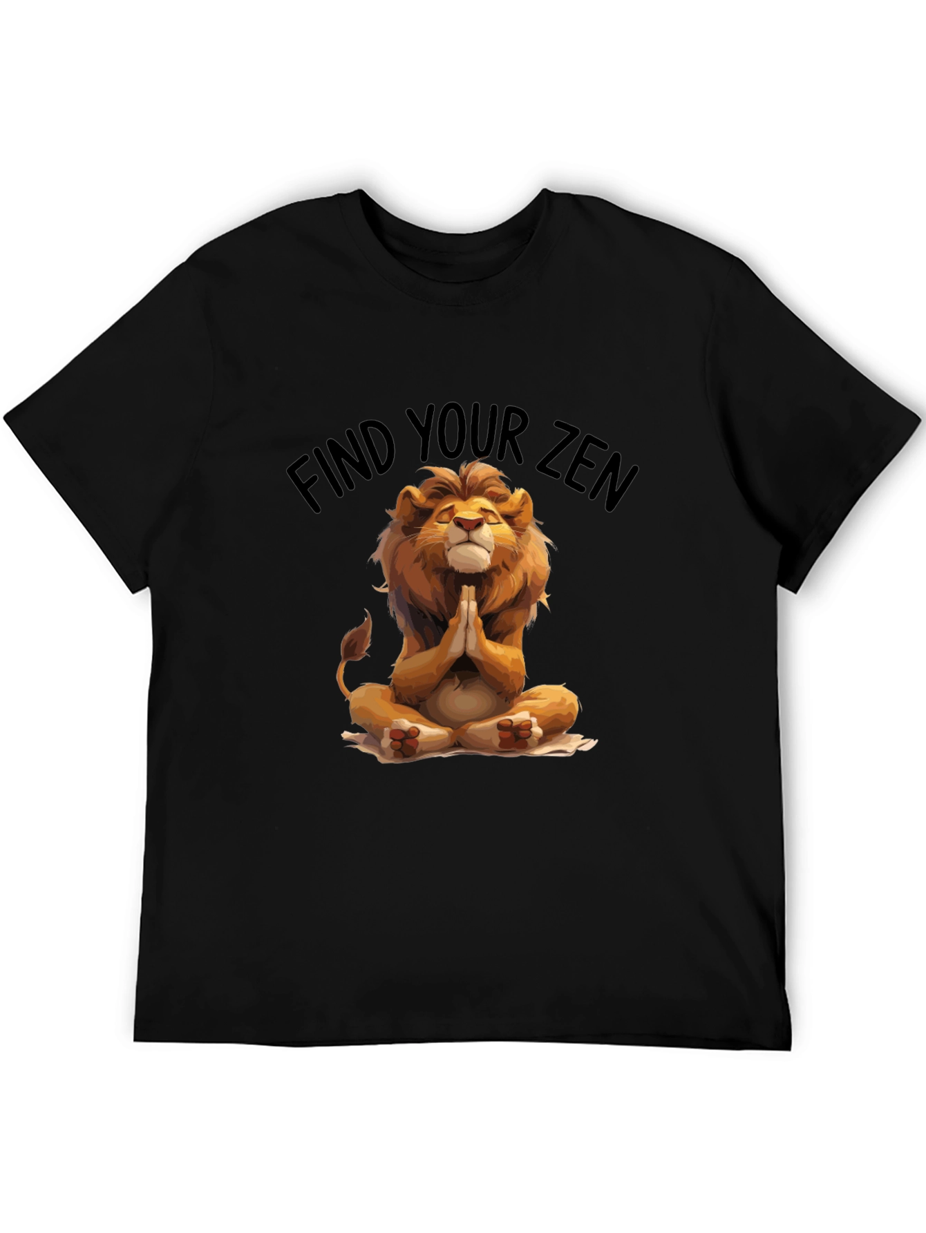 Zen Lion Meditation Graphic T-Shirt