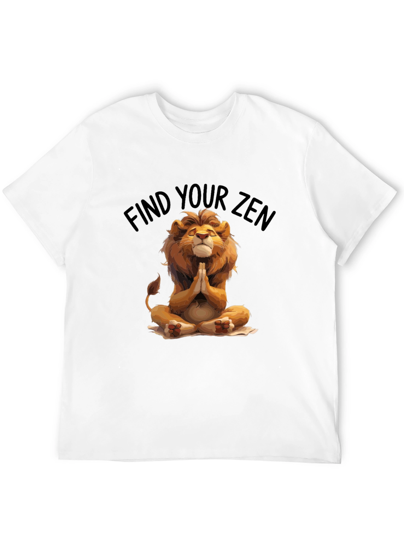 Zen Lion Meditation Graphic T-Shirt