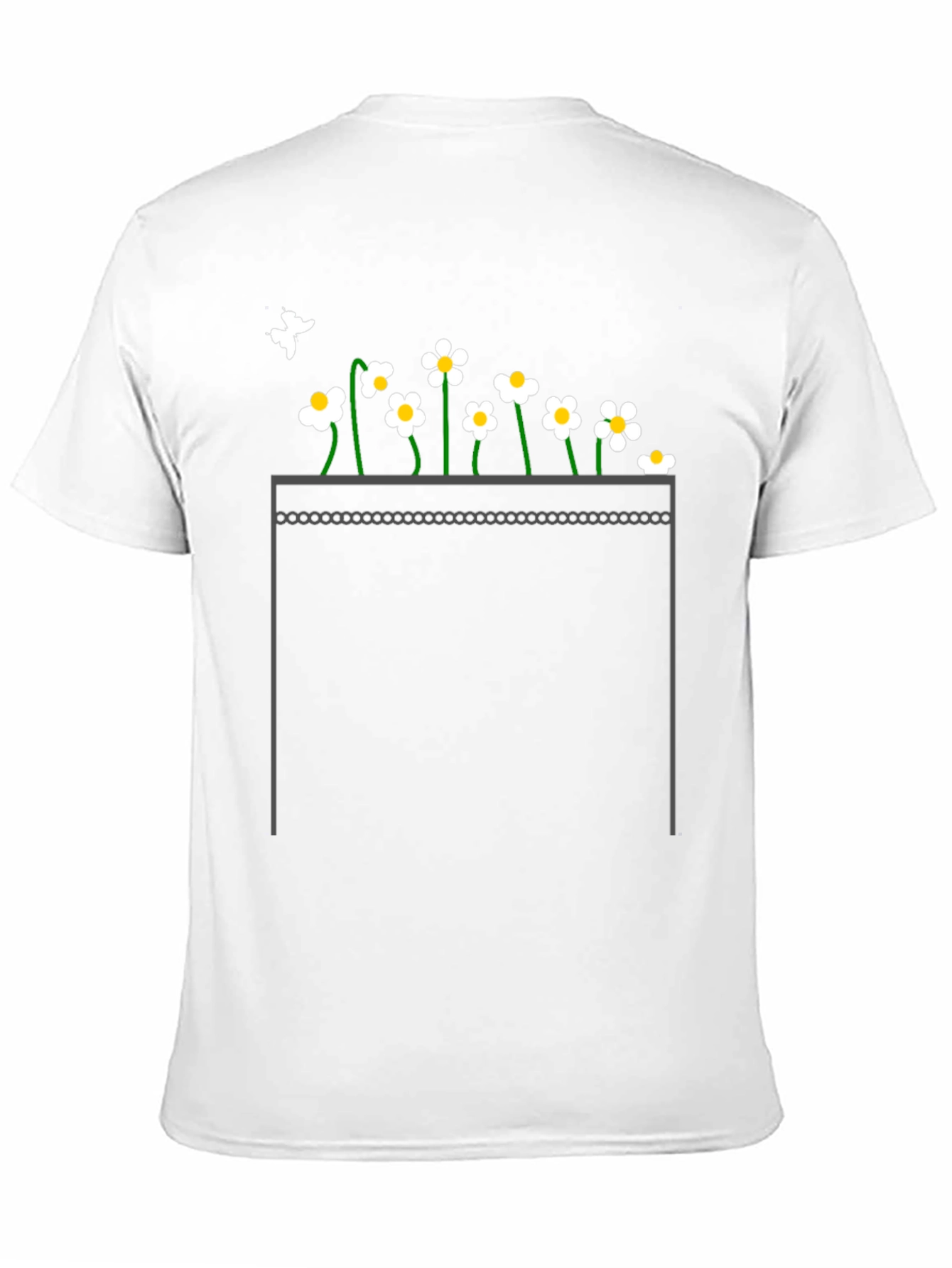 Daisy Pocket Print Black T-Shirt
