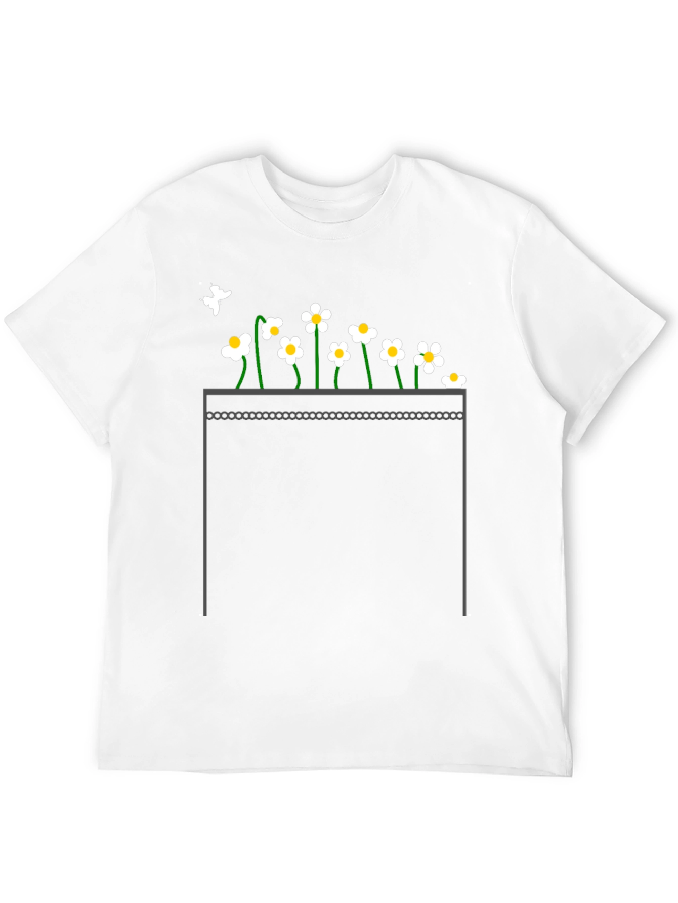 Daisy Pocket Print Black T-Shirt