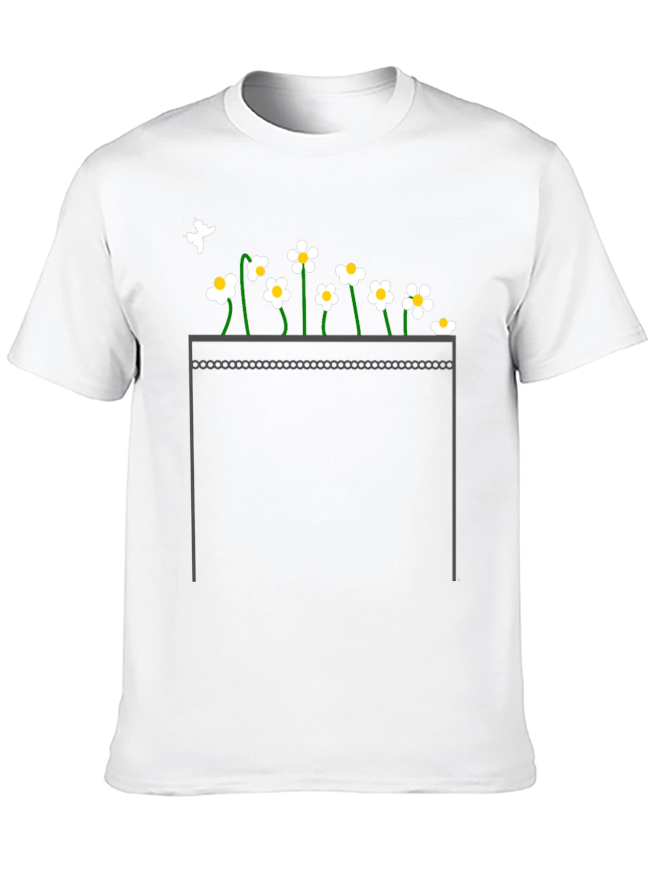 Daisy Pocket Print Black T-Shirt