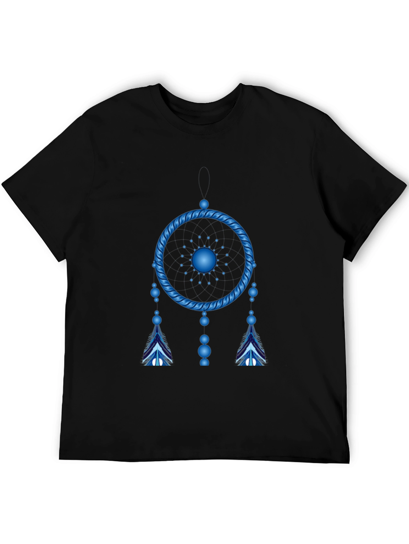 Blue Dreamcatcher Graphic Black T-Shirt