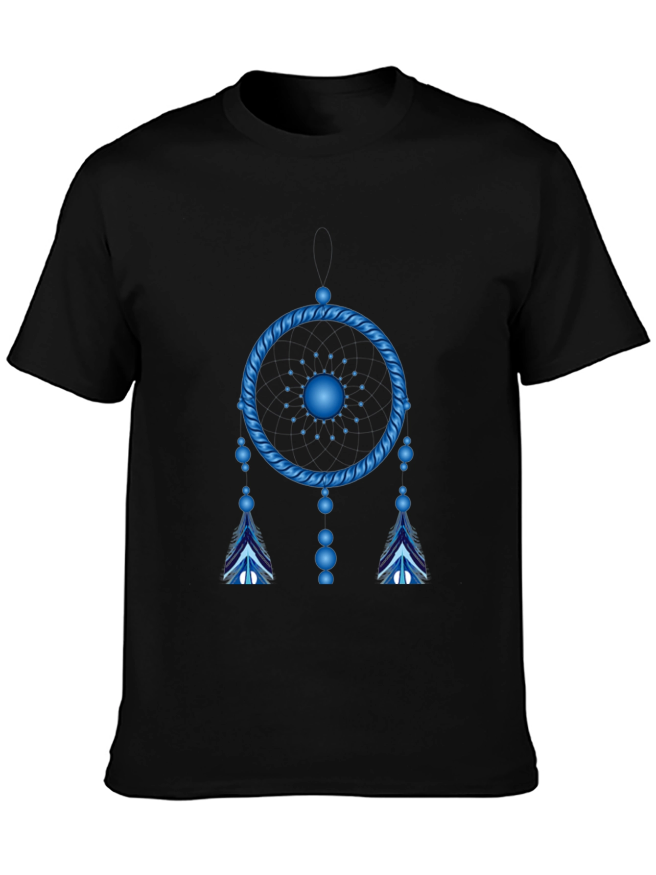 Blue Dreamcatcher Graphic Black T-Shirt