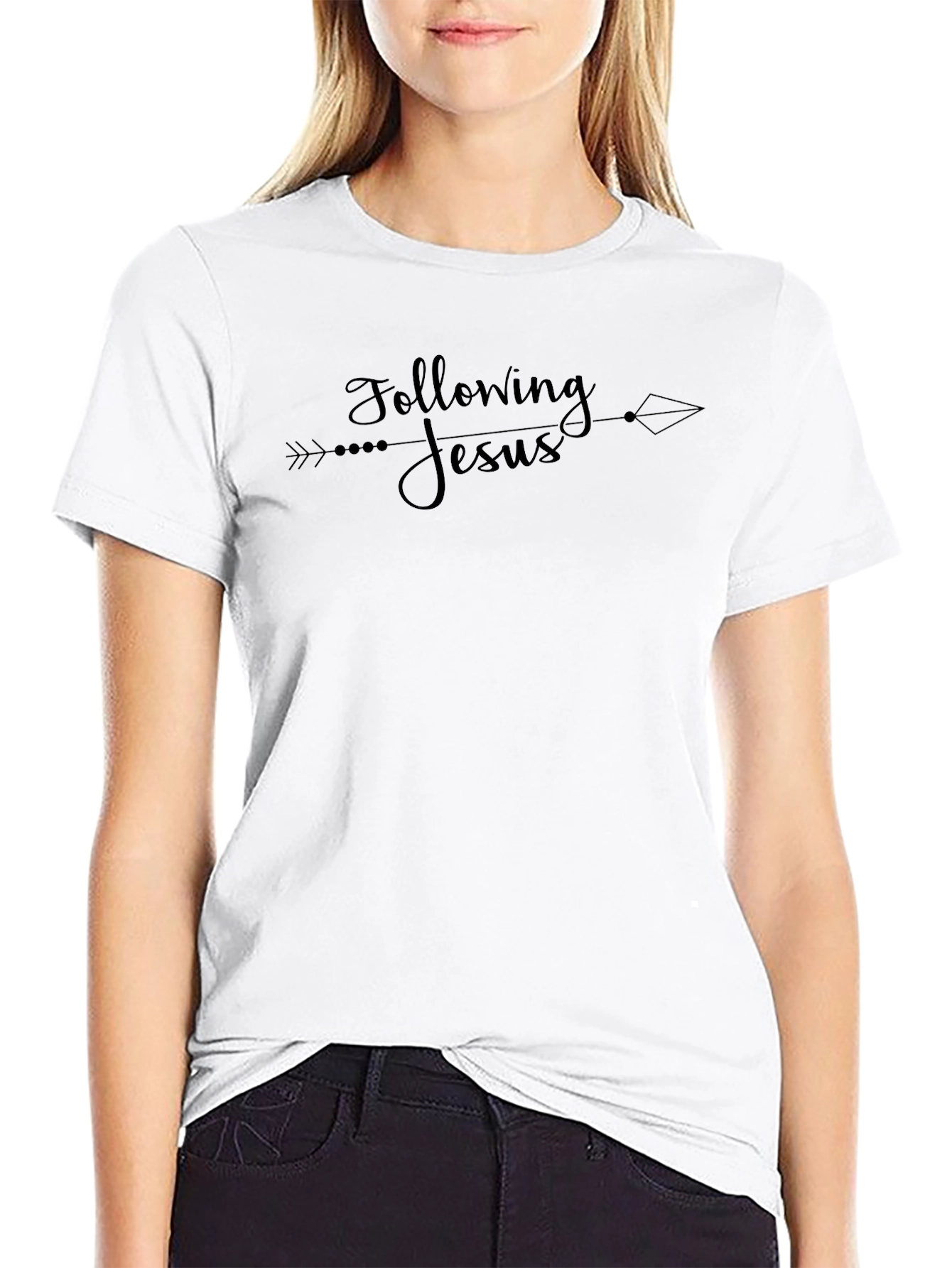Following Jesus Arrow Graphic T-Shirt