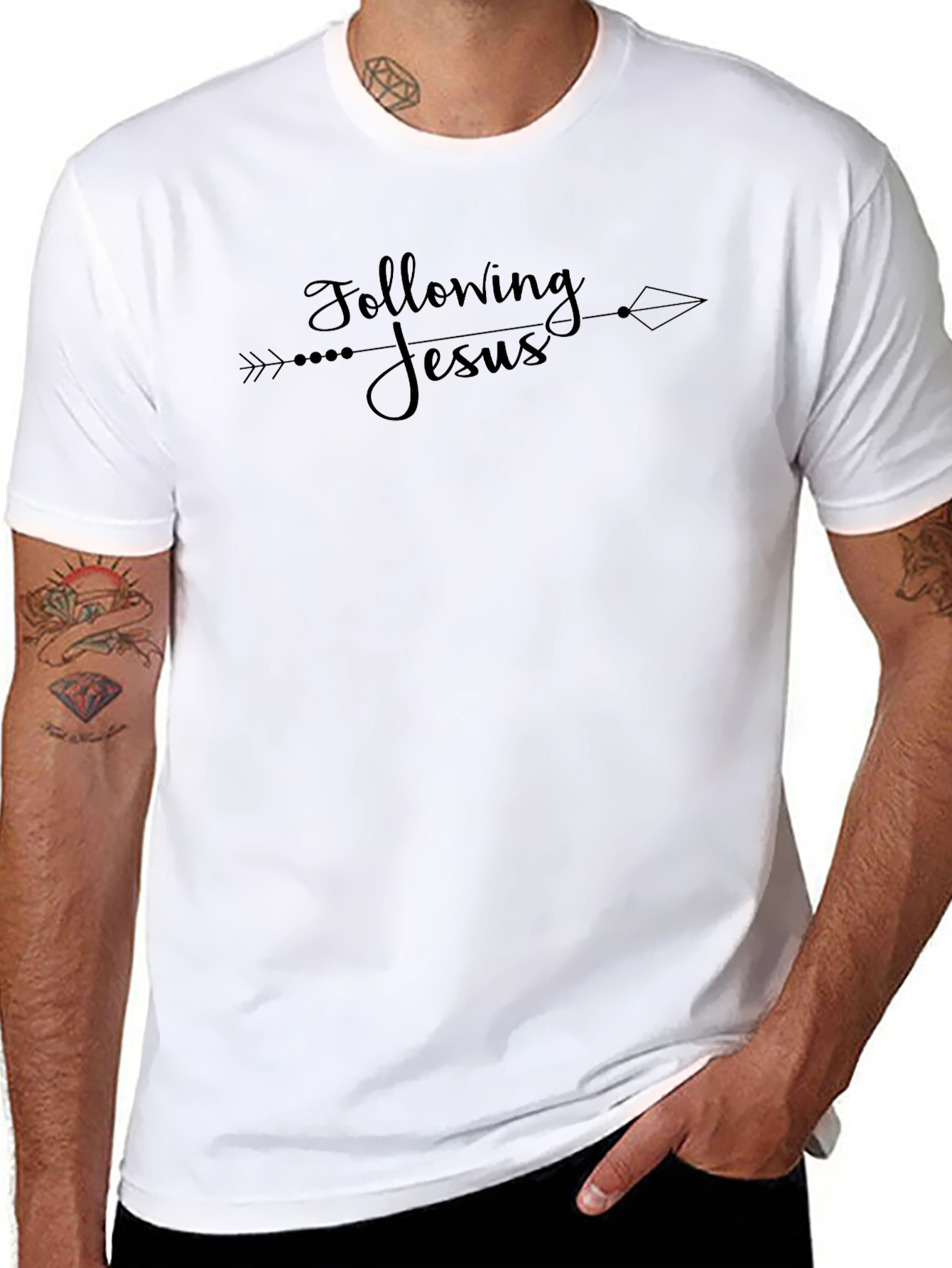 Following Jesus Arrow Graphic T-Shirt