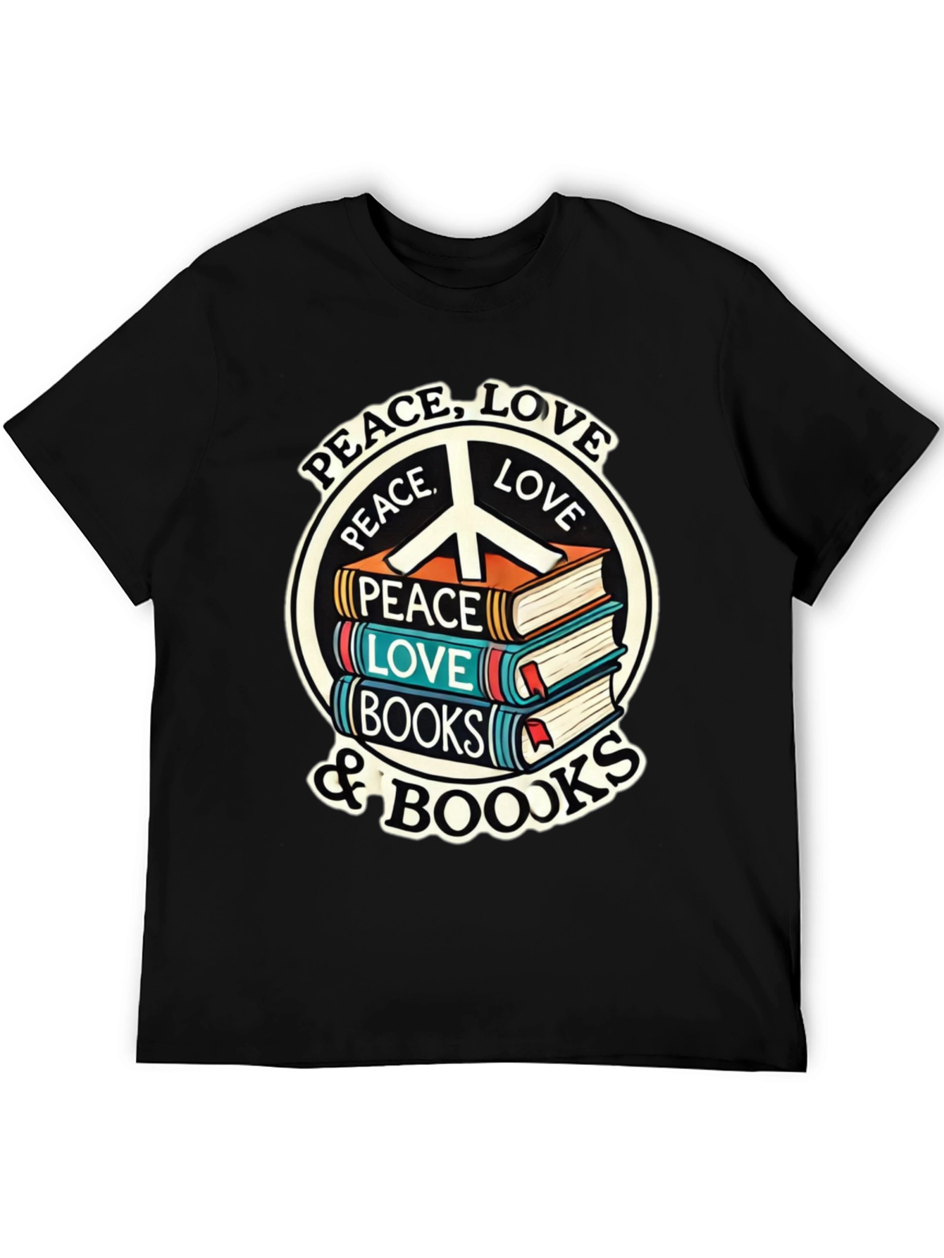 Peace Love and Books Graphic T-Shirt