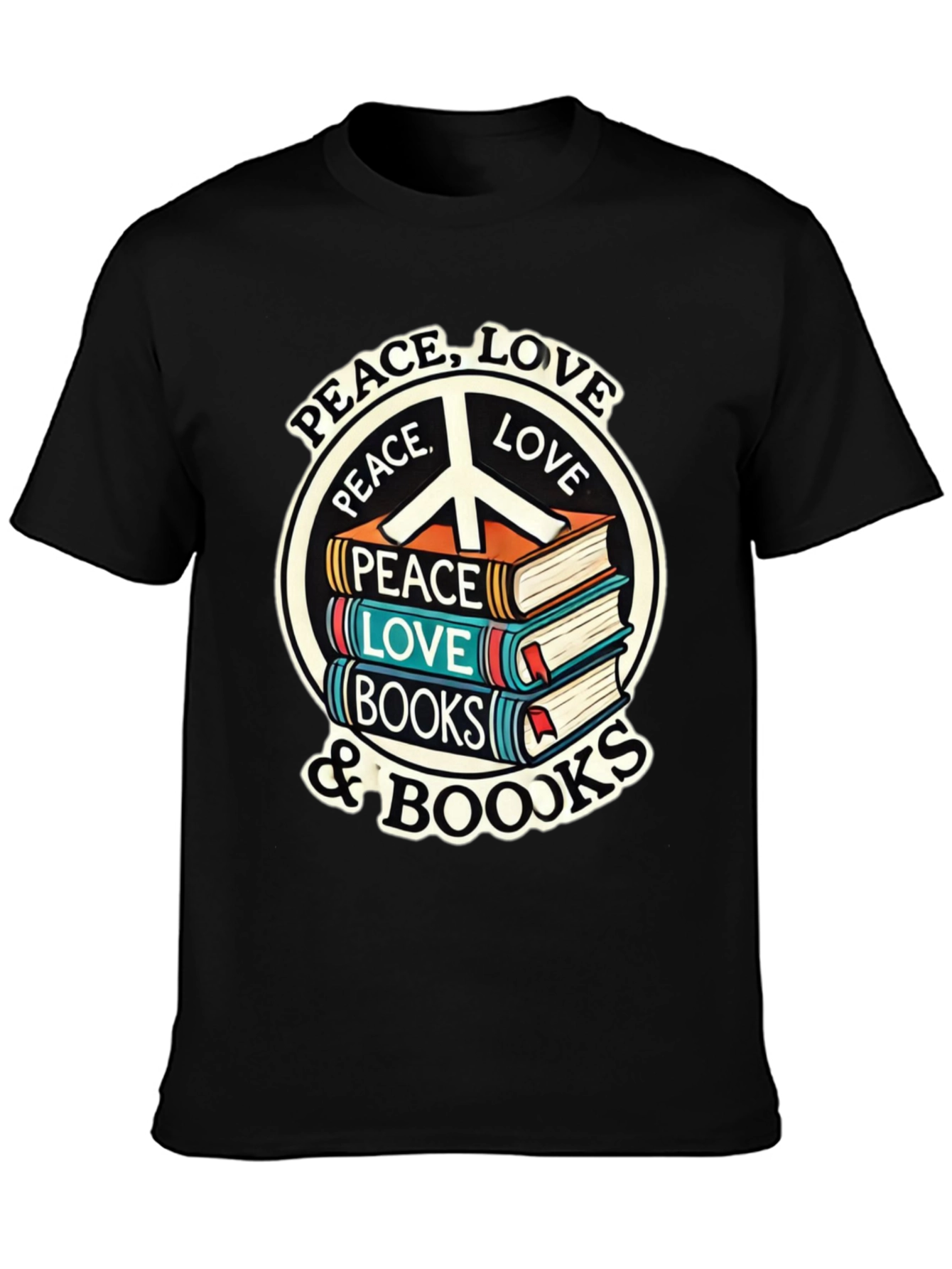 Peace Love and Books Graphic T-Shirt