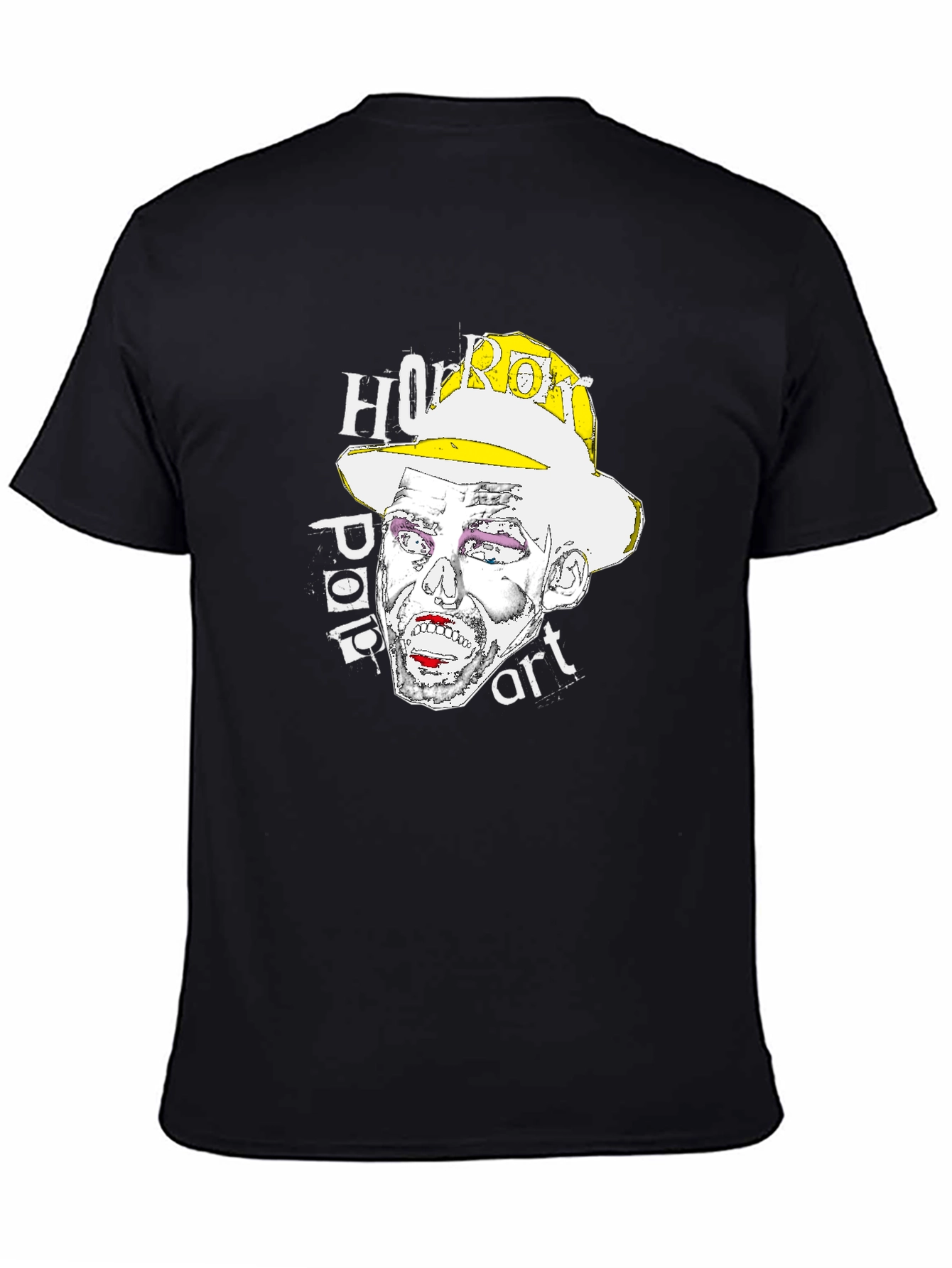 Horror Pop Art Graphic T-Shirt - Black
