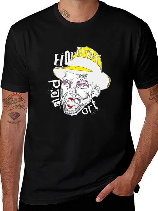 Horror Pop Art Graphic T-Shirt - Black