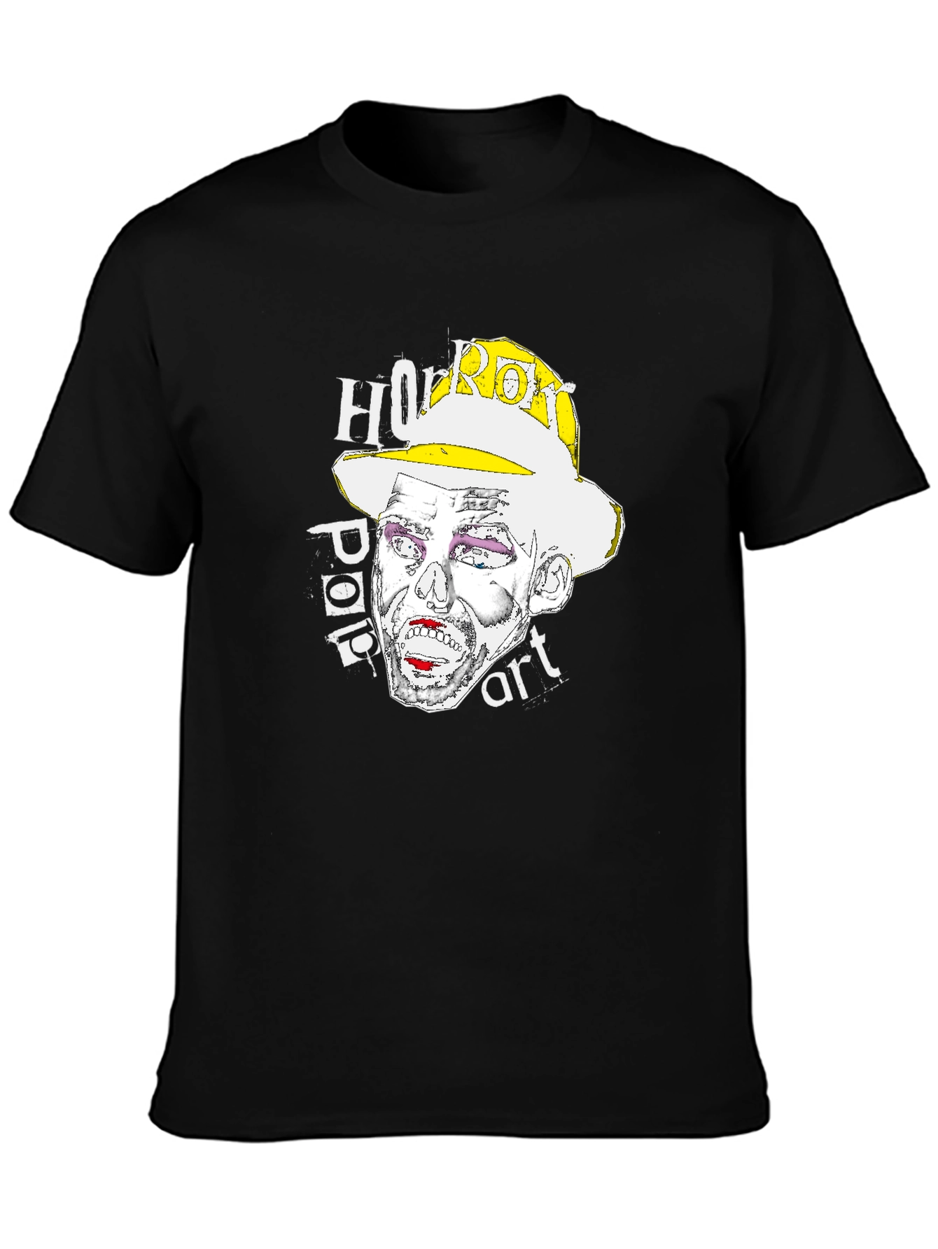 Horror Pop Art Graphic T-Shirt - Black