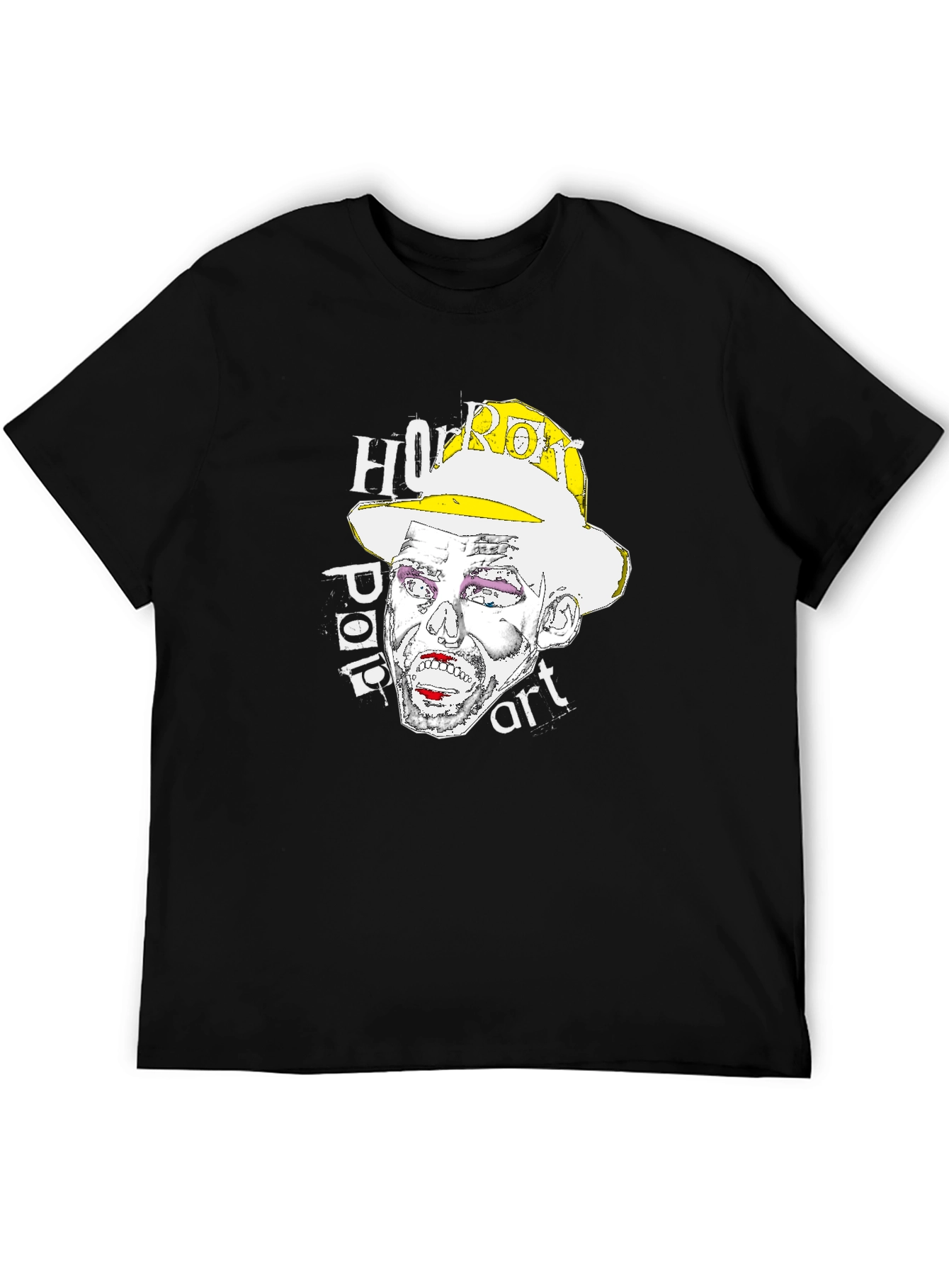 Horror Pop Art Graphic T-Shirt - Black