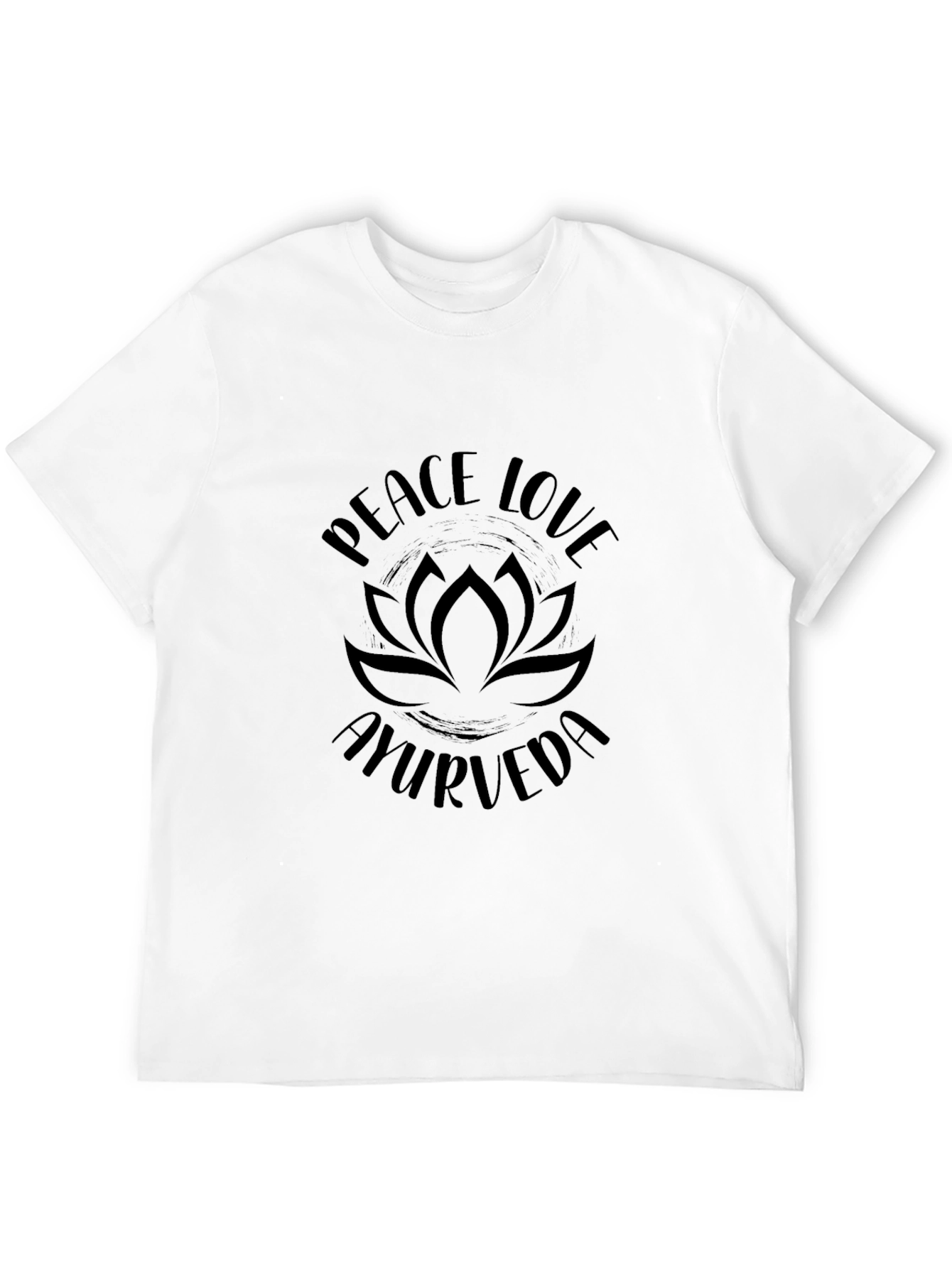 Peace Love Ayurveda Graphic Tee - Black