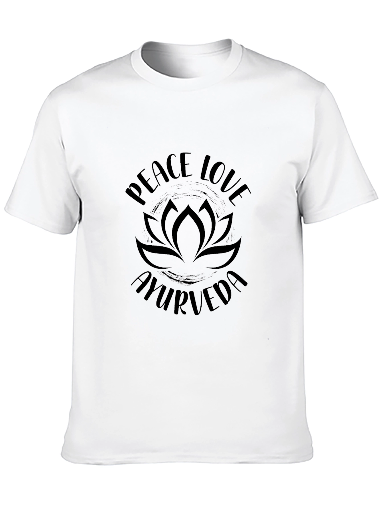 Peace Love Ayurveda Graphic Tee - Black