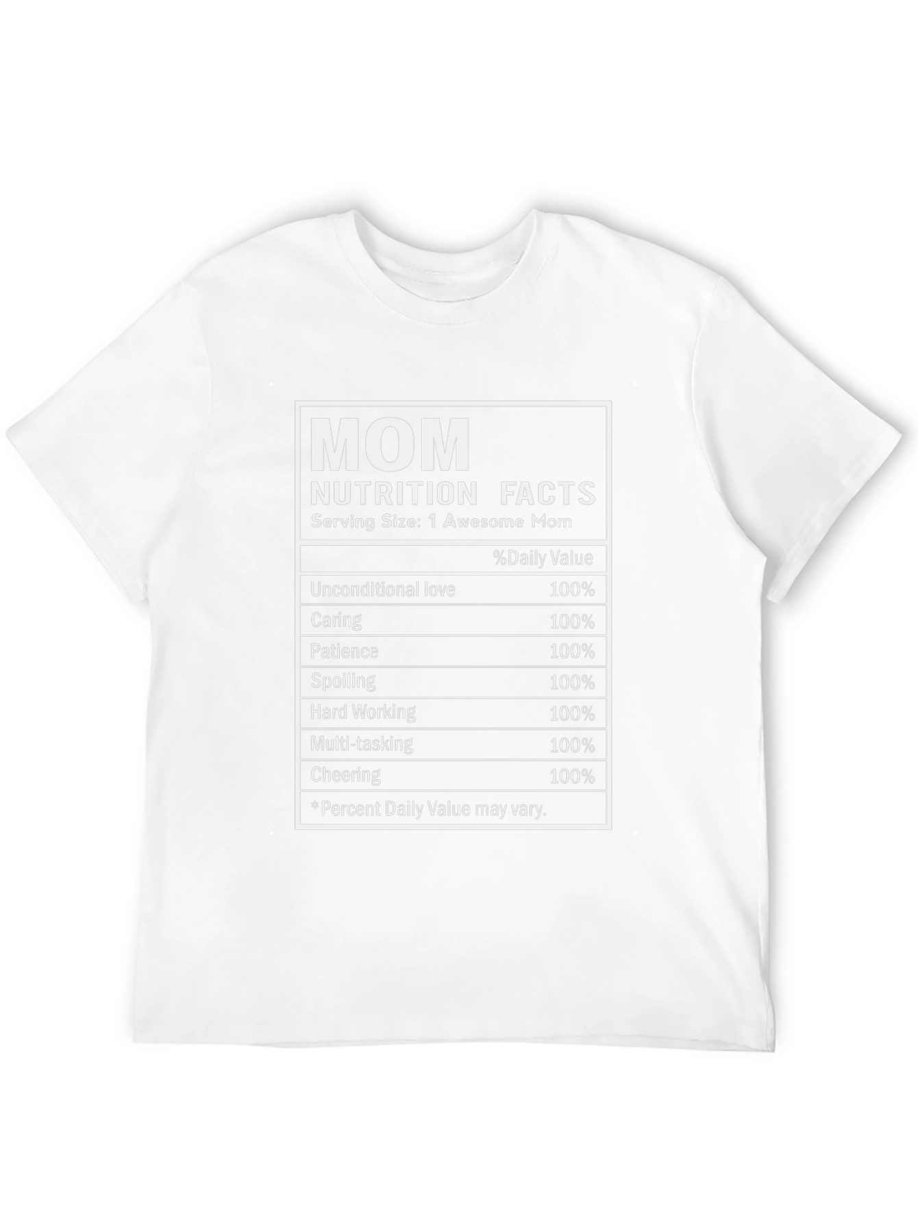 Mom Nutrition Facts Black Graphic Tee
