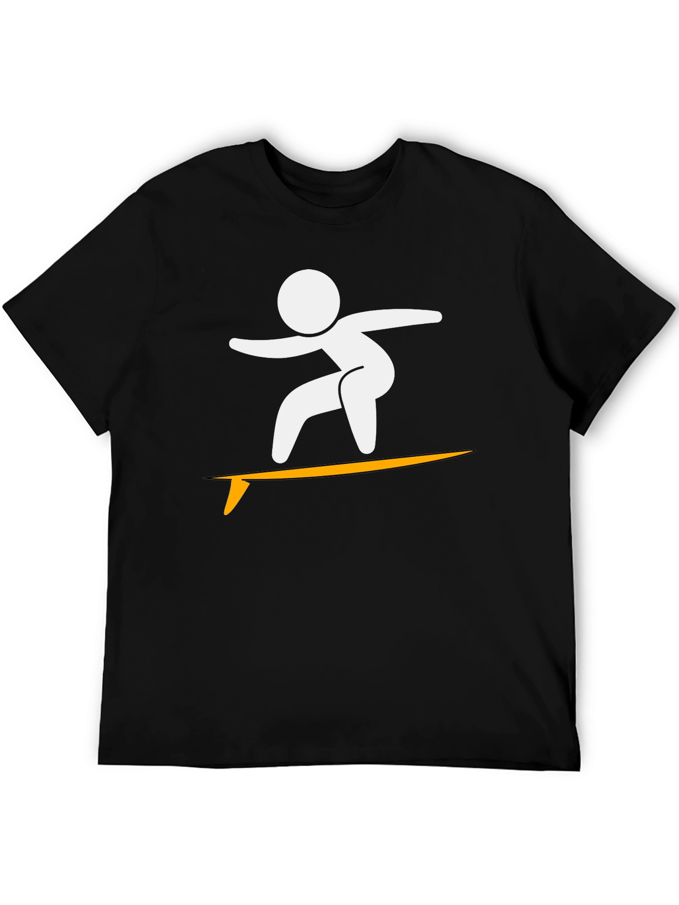 Surfing Stick Figure Graphic Tee - Cool & Casual