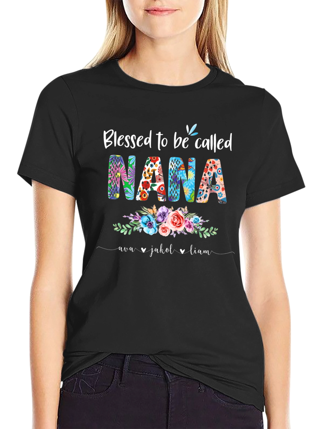Blessed Nana Floral T-Shirt