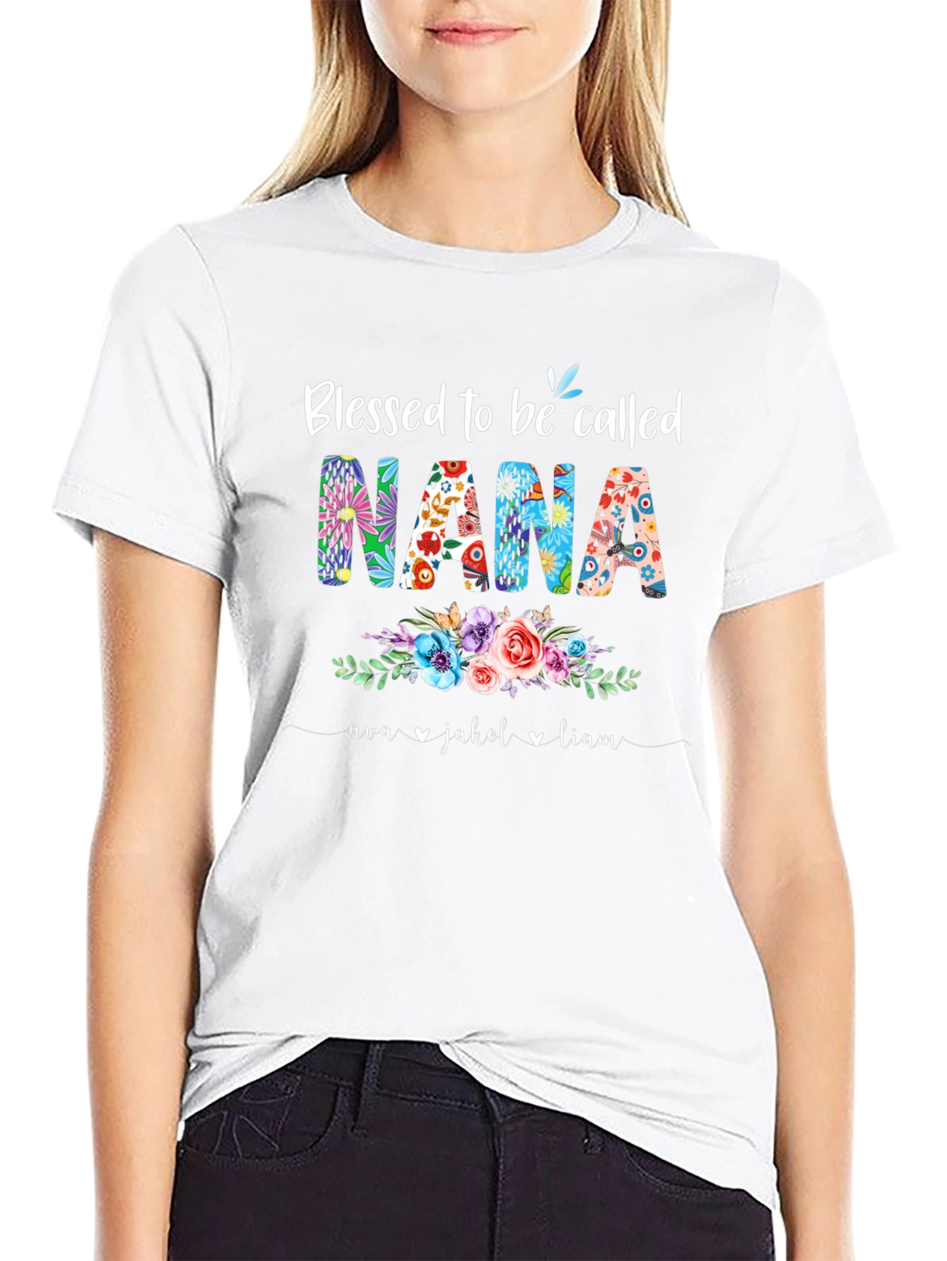 Blessed Nana Floral T-Shirt