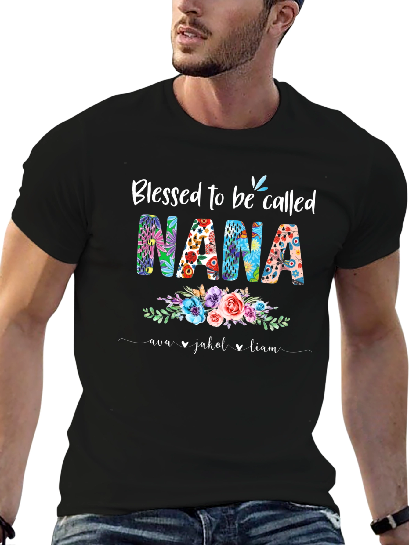 Blessed Nana Floral T-Shirt